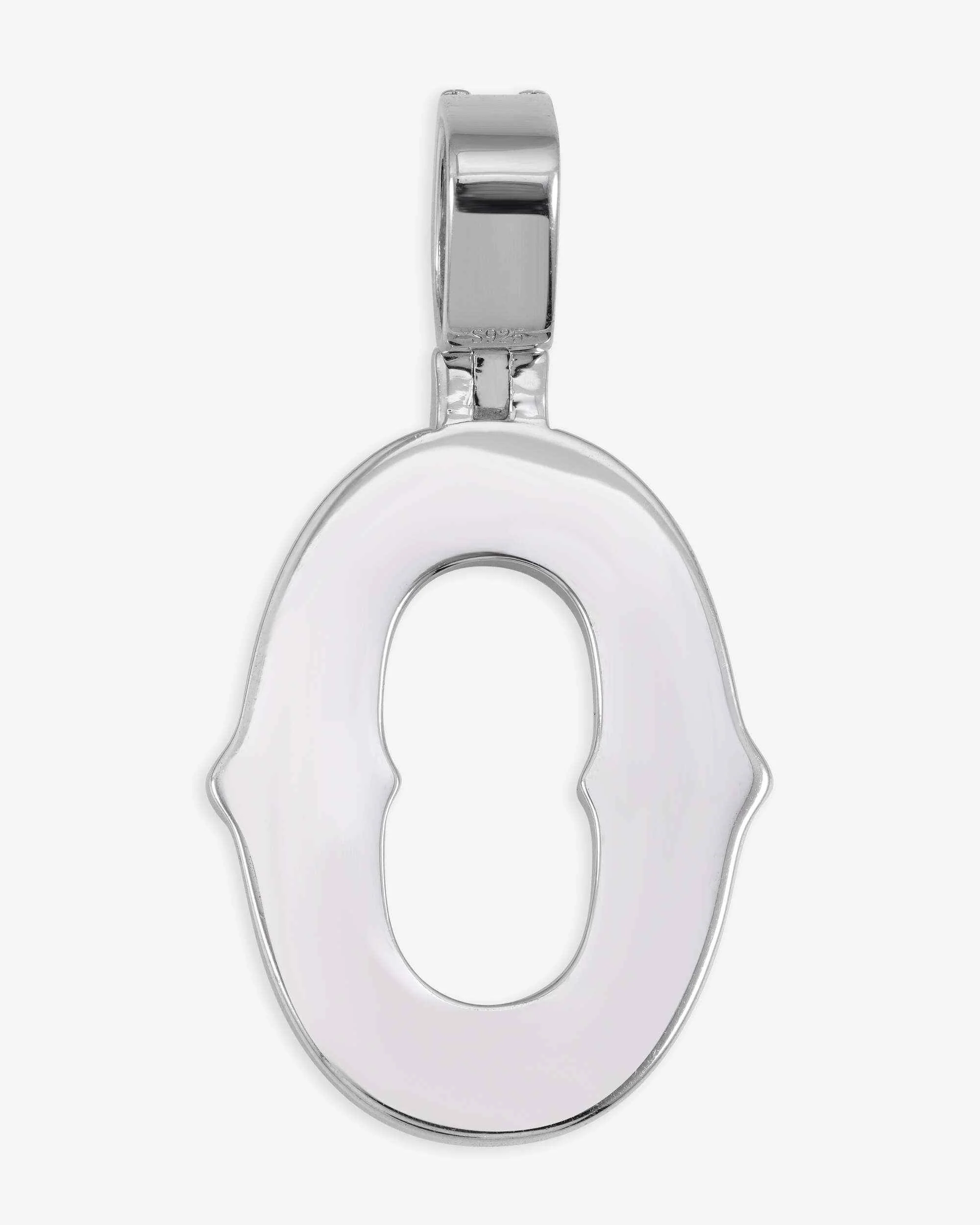 Moissanite Baguette Letter "O" Pendant - Image 3