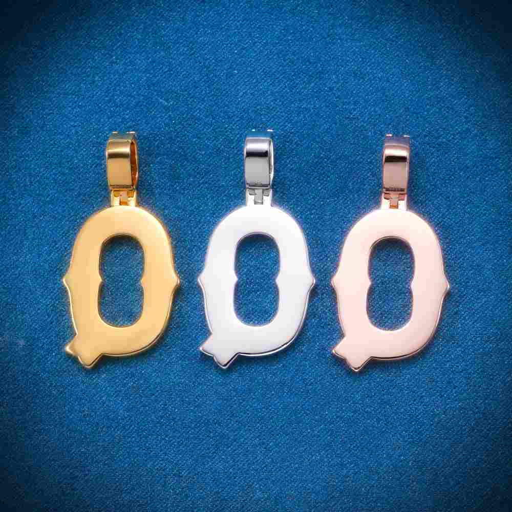 Moissanite Baguette Letter "Q" Pendant - Image 6