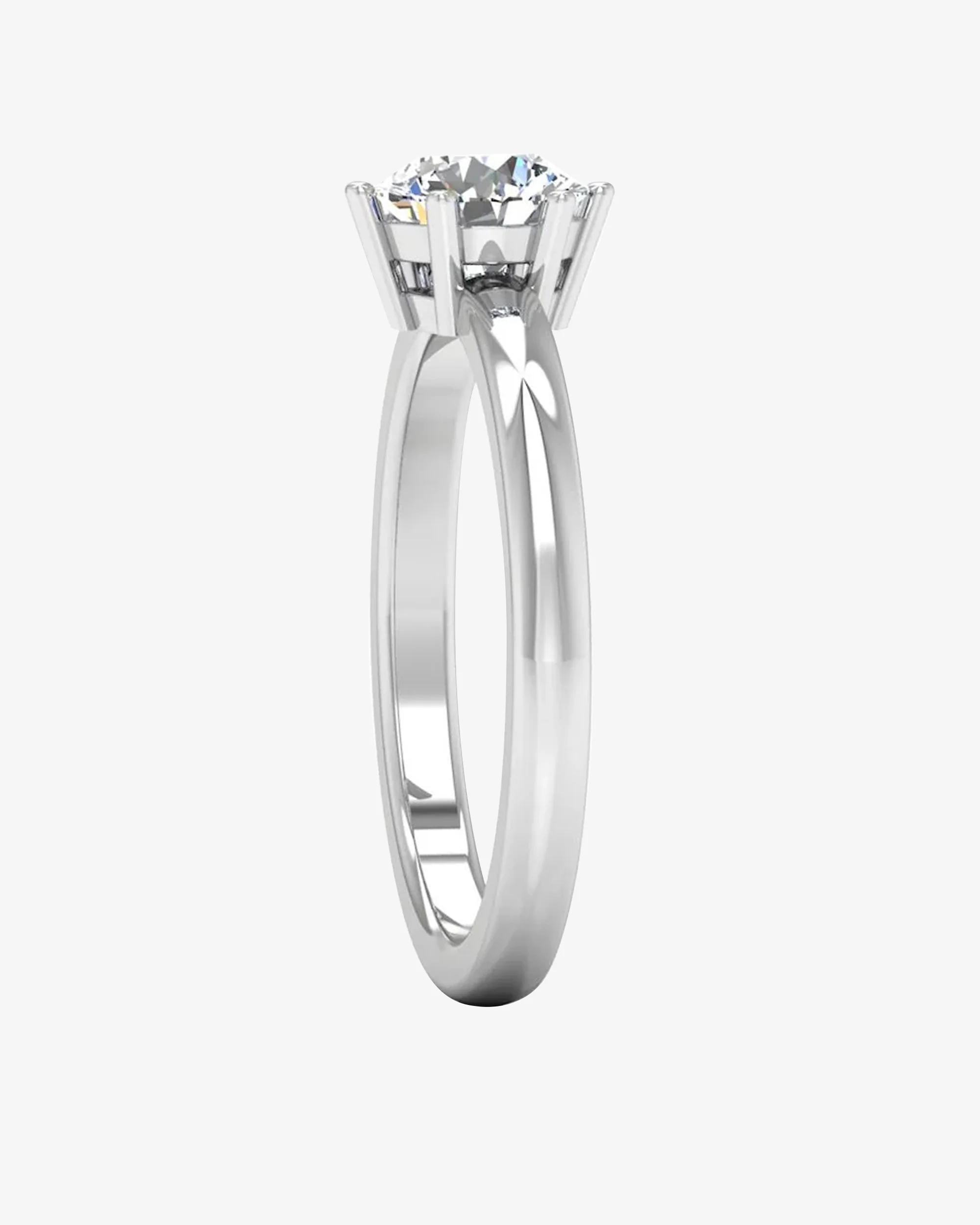 Moissanite Brilliant Solitaire Engagement Ring - Image 5