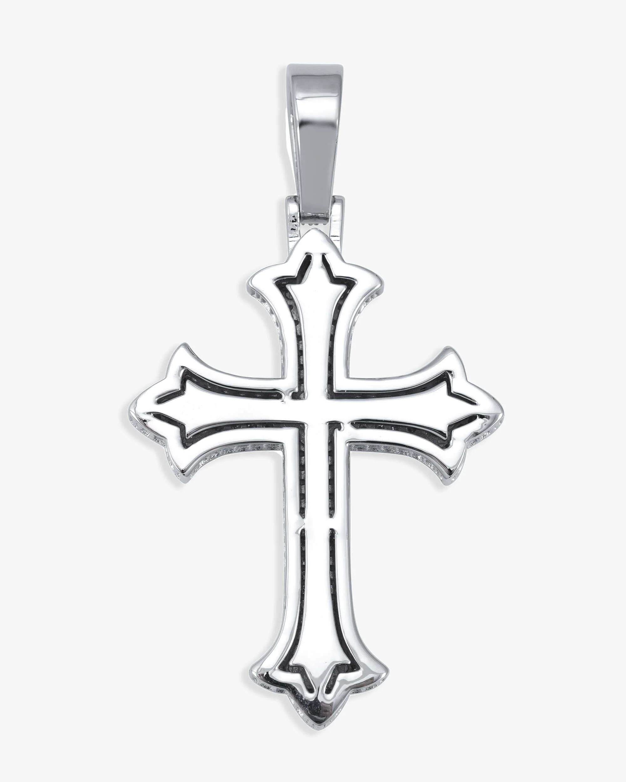 Moissanite Cross Pendant 14K Gold - Image 4