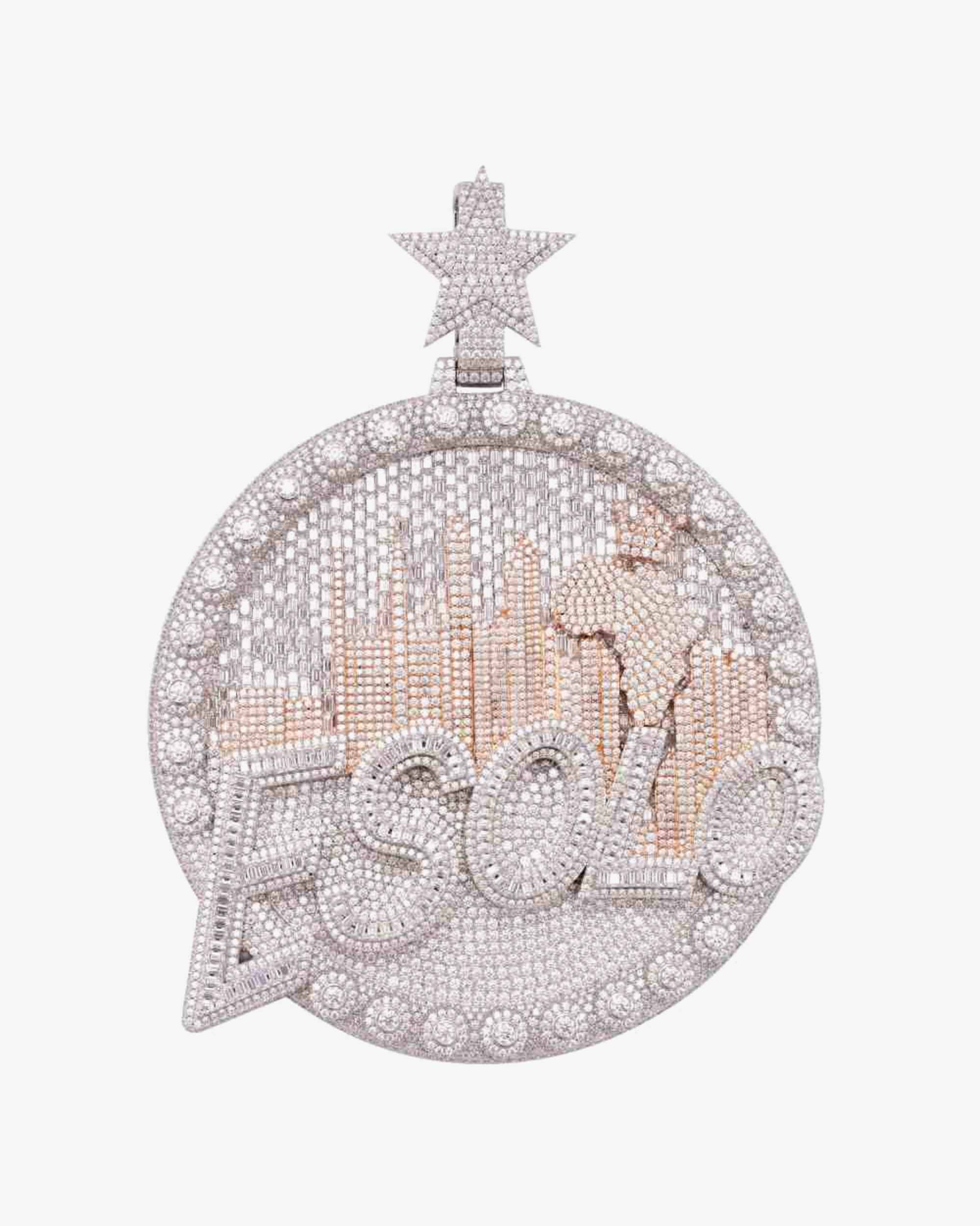 Moissanite Custom "ESOLO" Circle Pendant 14K Gold