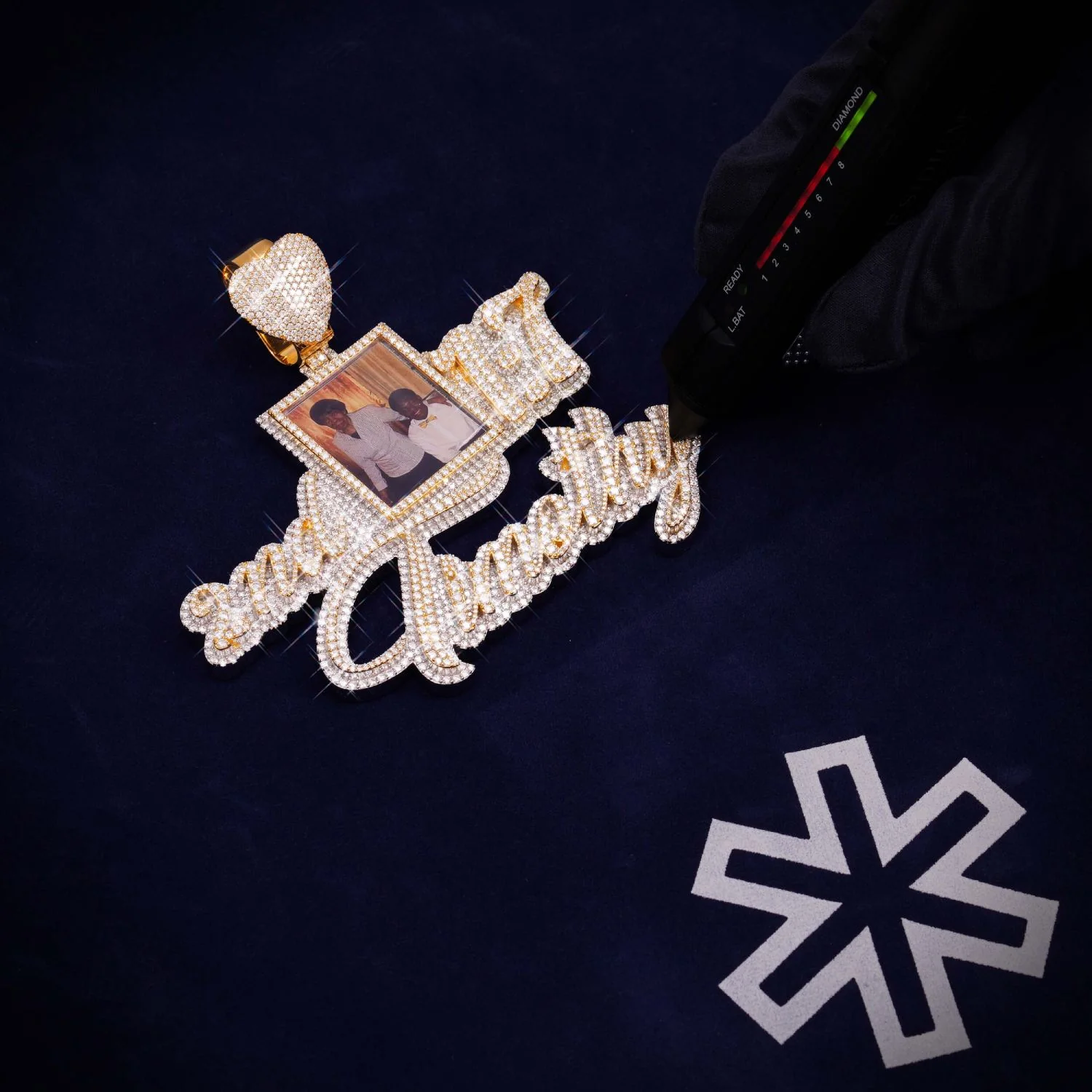Moissanite Custom Picture Name Pendant 14K Gold - Image 4