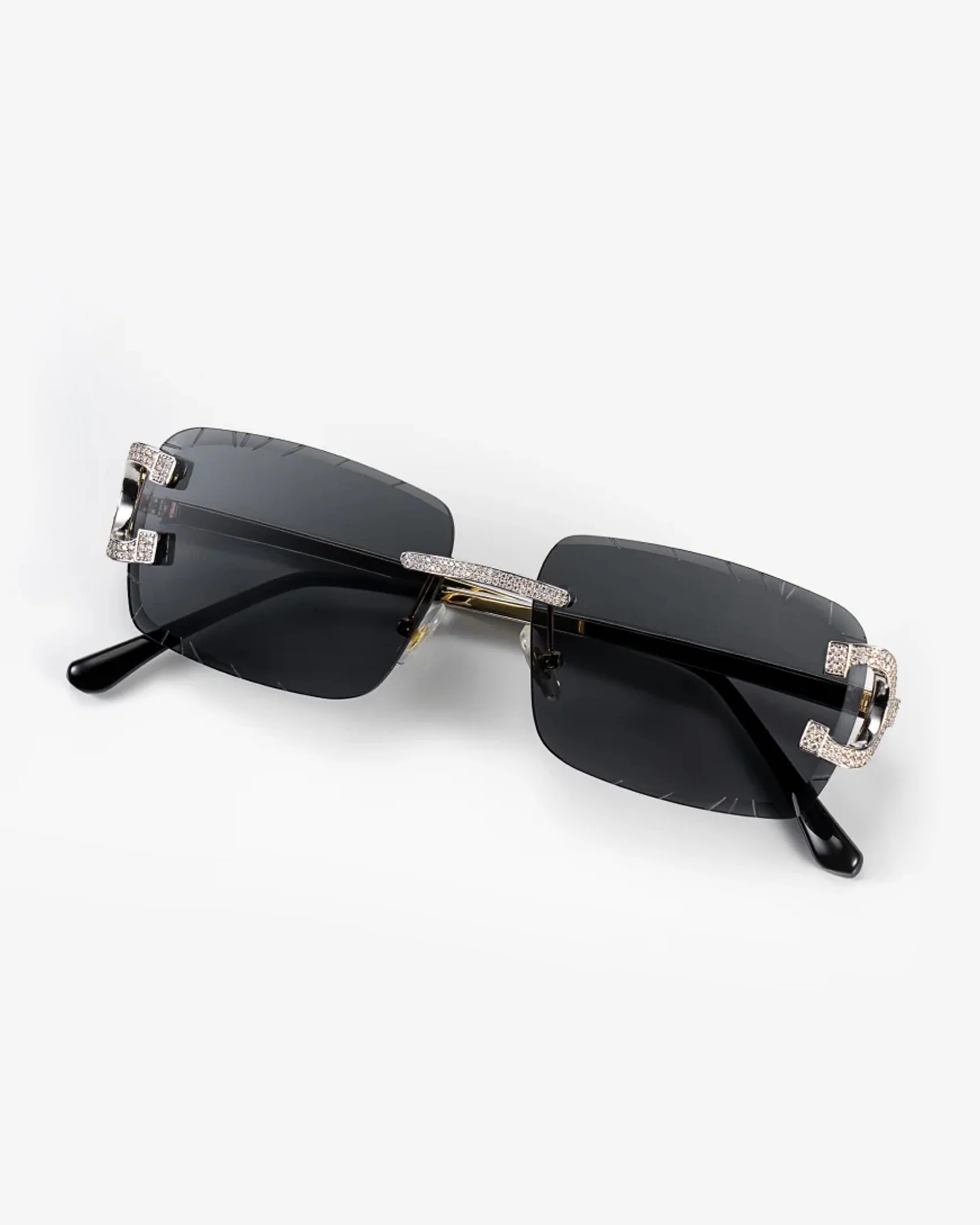 Moissanite Diamond Classic Sunglasses 14K Gold - Image 10