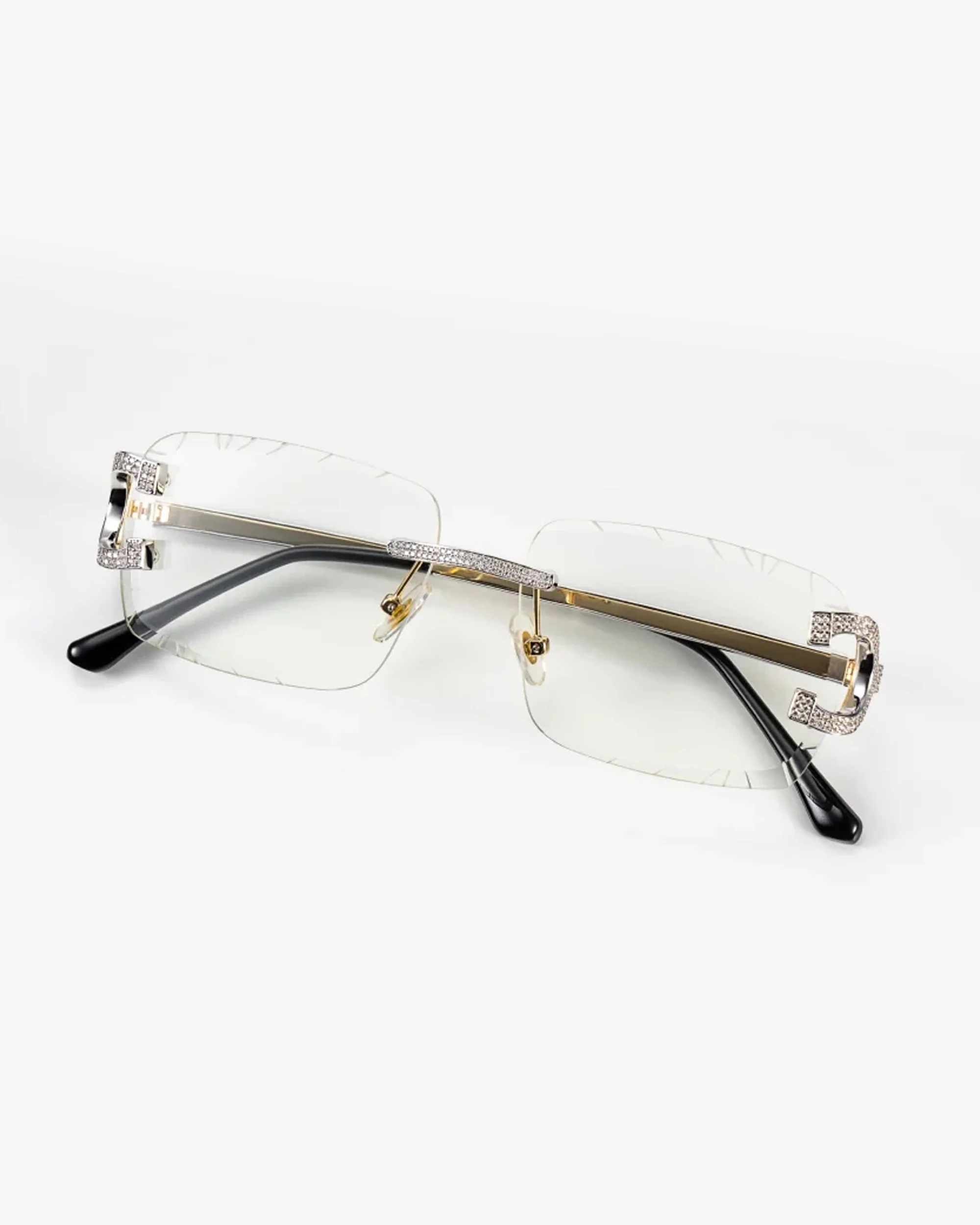 Moissanite Diamond Classic Sunglasses 14K Gold - Image 9