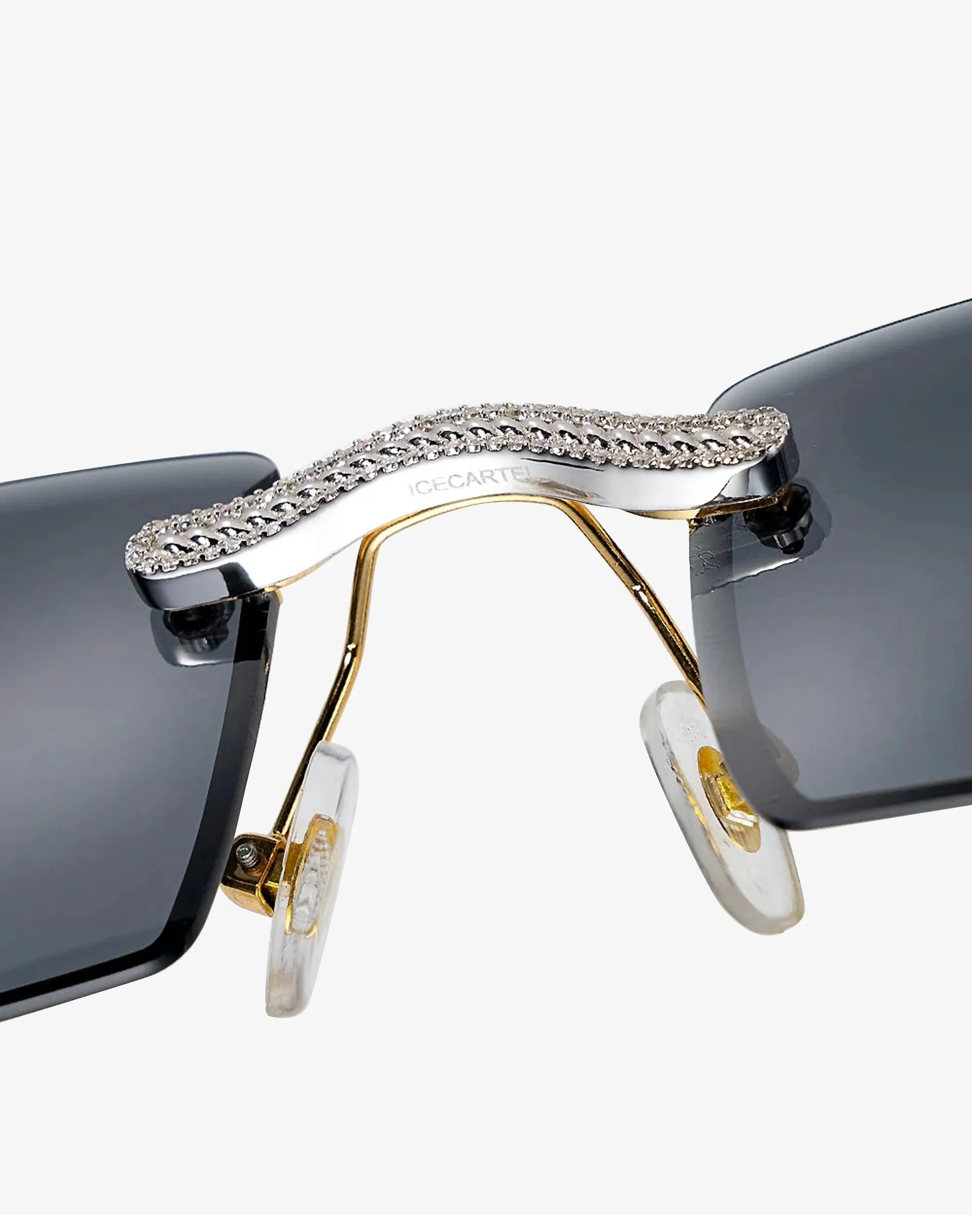 Moissanite Diamond Rectangle Sunglasses 14K Gold - Image 7