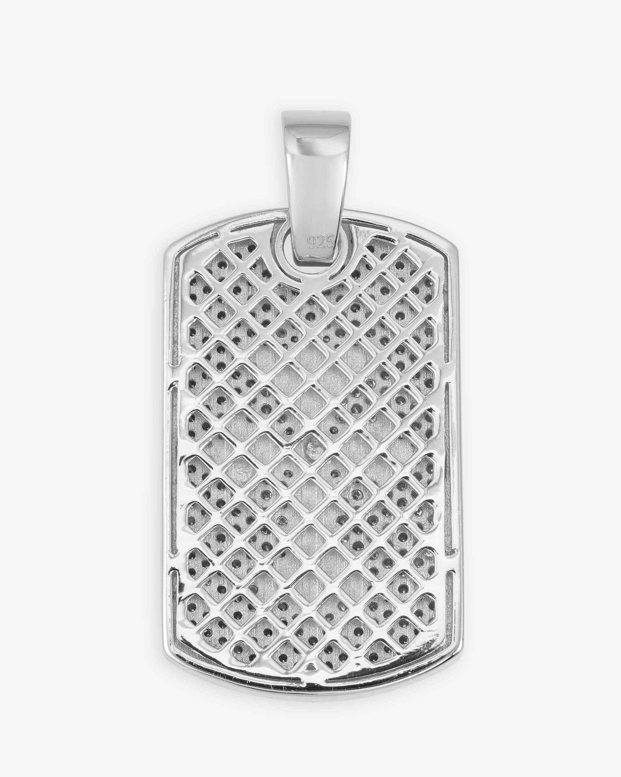 Moissanite Dog Tag Cross Pendant 14K Gold - Image 3