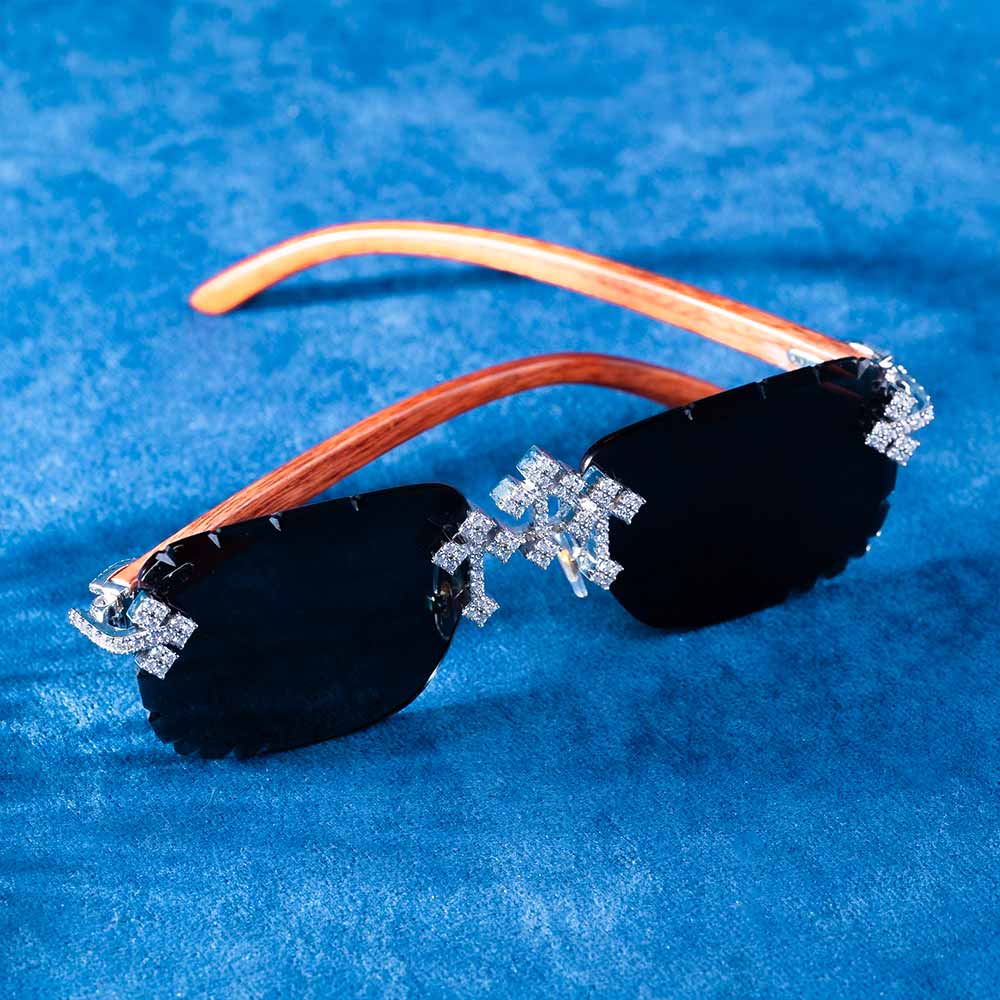 Moissanite Fleuree Cross Sunglasses 14K Gold - Image 20