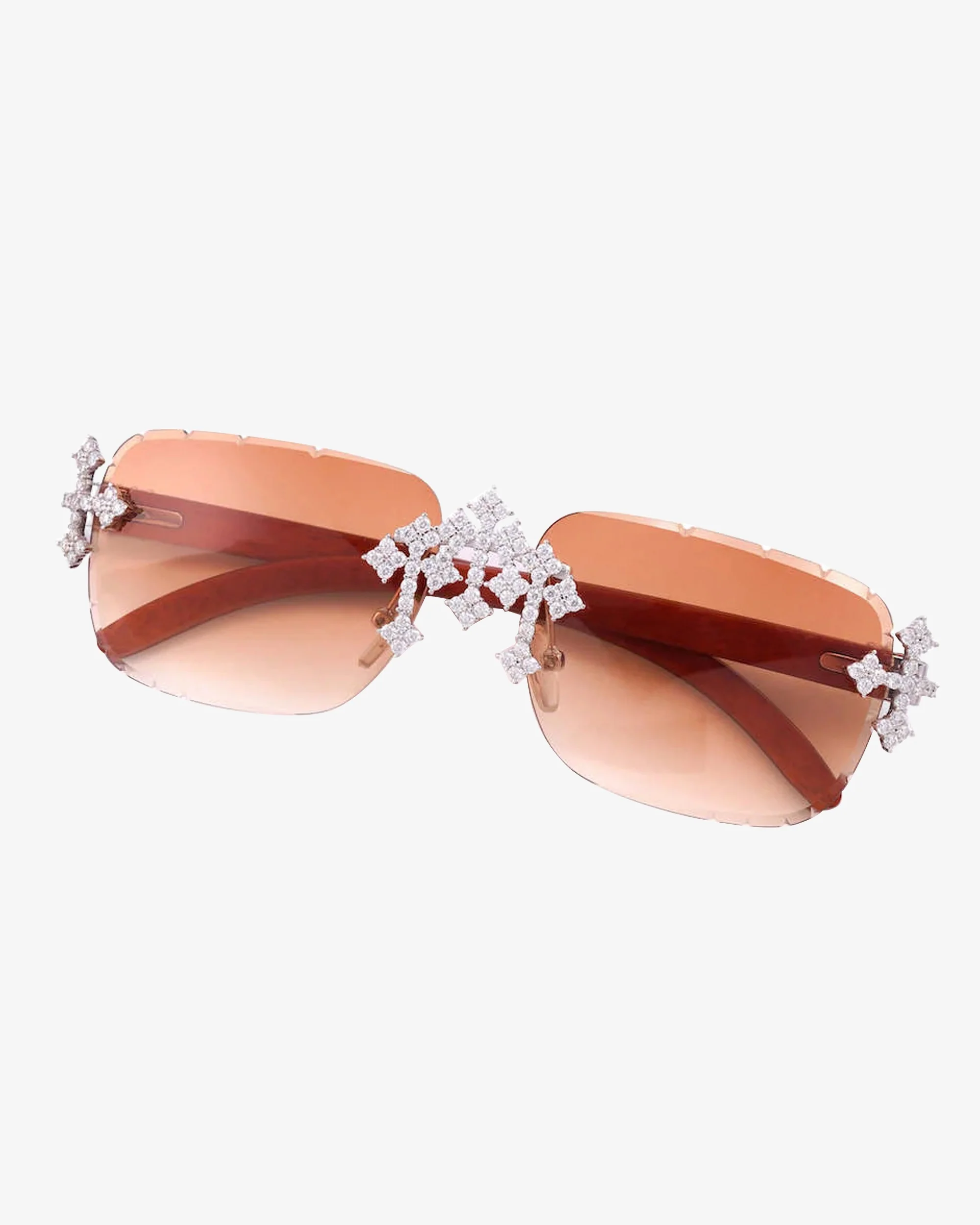 Moissanite Fleuree Cross Sunglasses 14K Gold - Image 9
