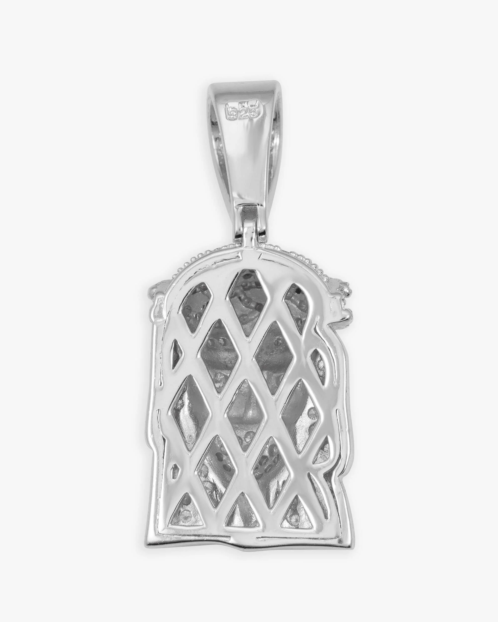 Moissanite Hollow Back Mini Jesus Pendant 14K Gold - Image 3