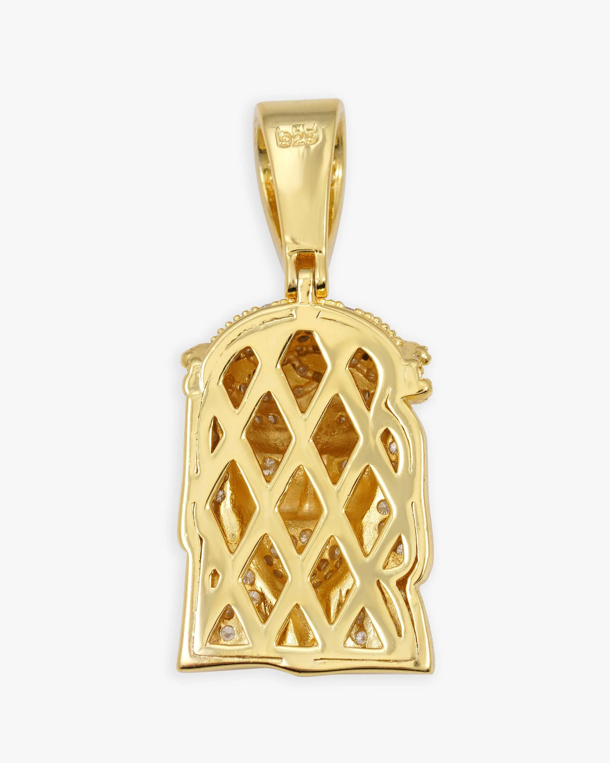 Moissanite Hollow Back Mini Jesus Pendant 14K Gold - Image 7