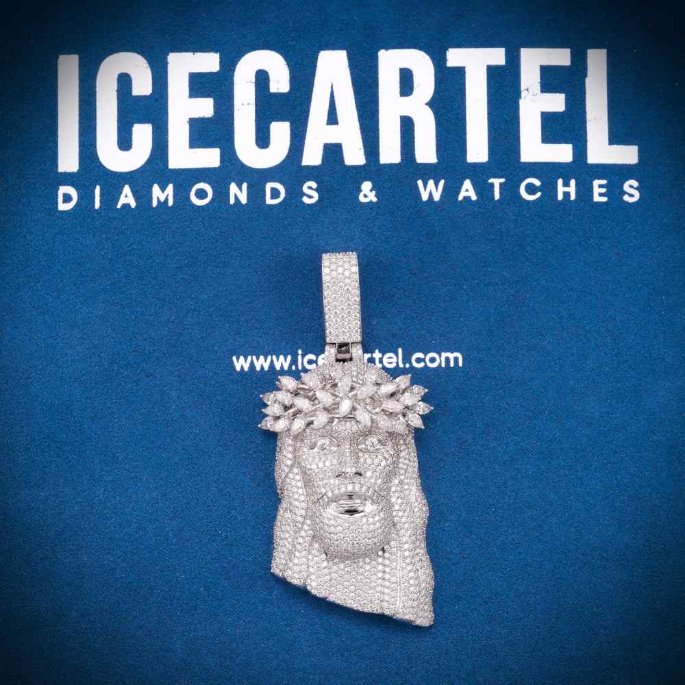 Moissanite Oval Cut Jesus Pendant 14K Gold - Image 9
