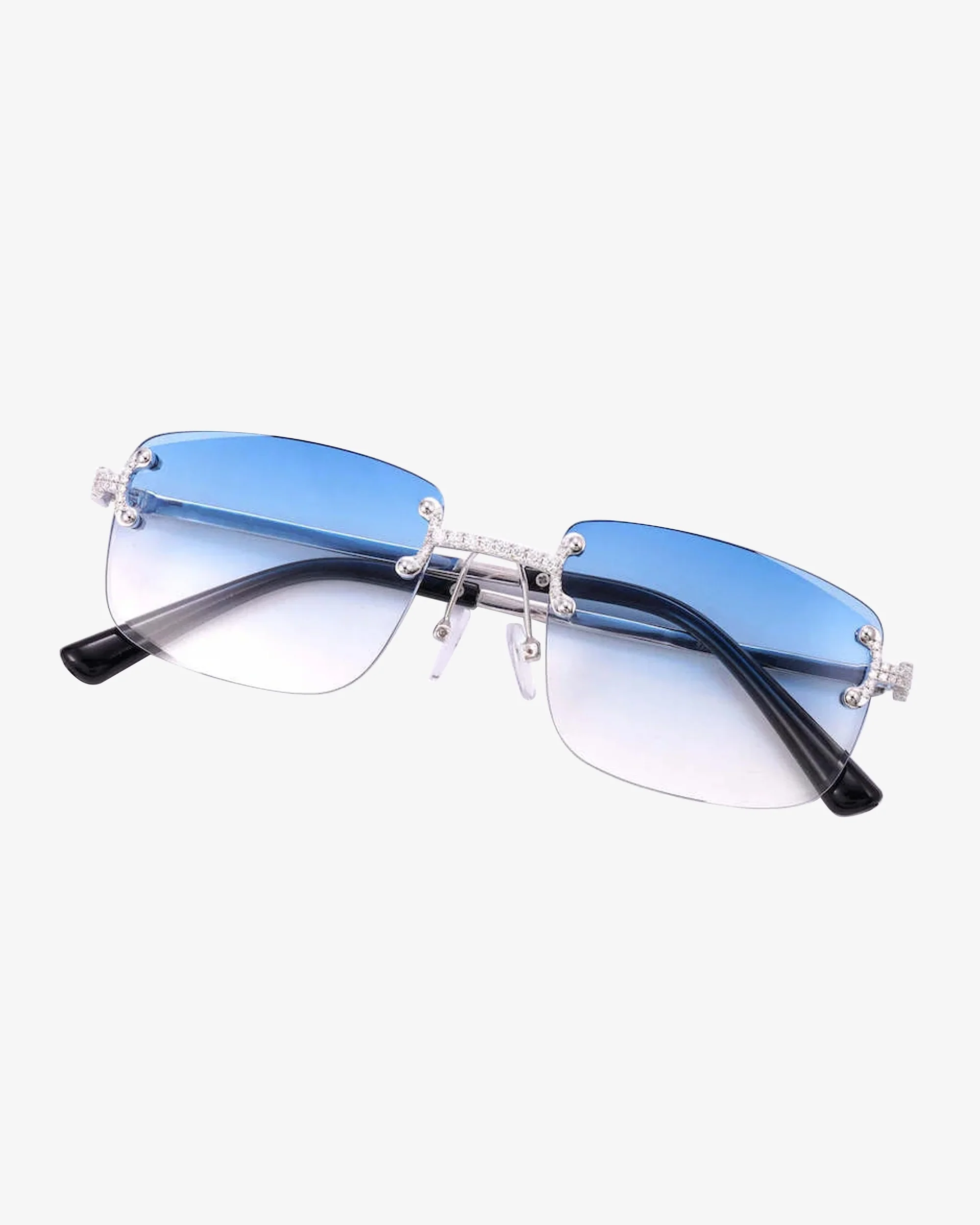 Moissanite Rimless Square Sunglasses 14K Gold - Image 7