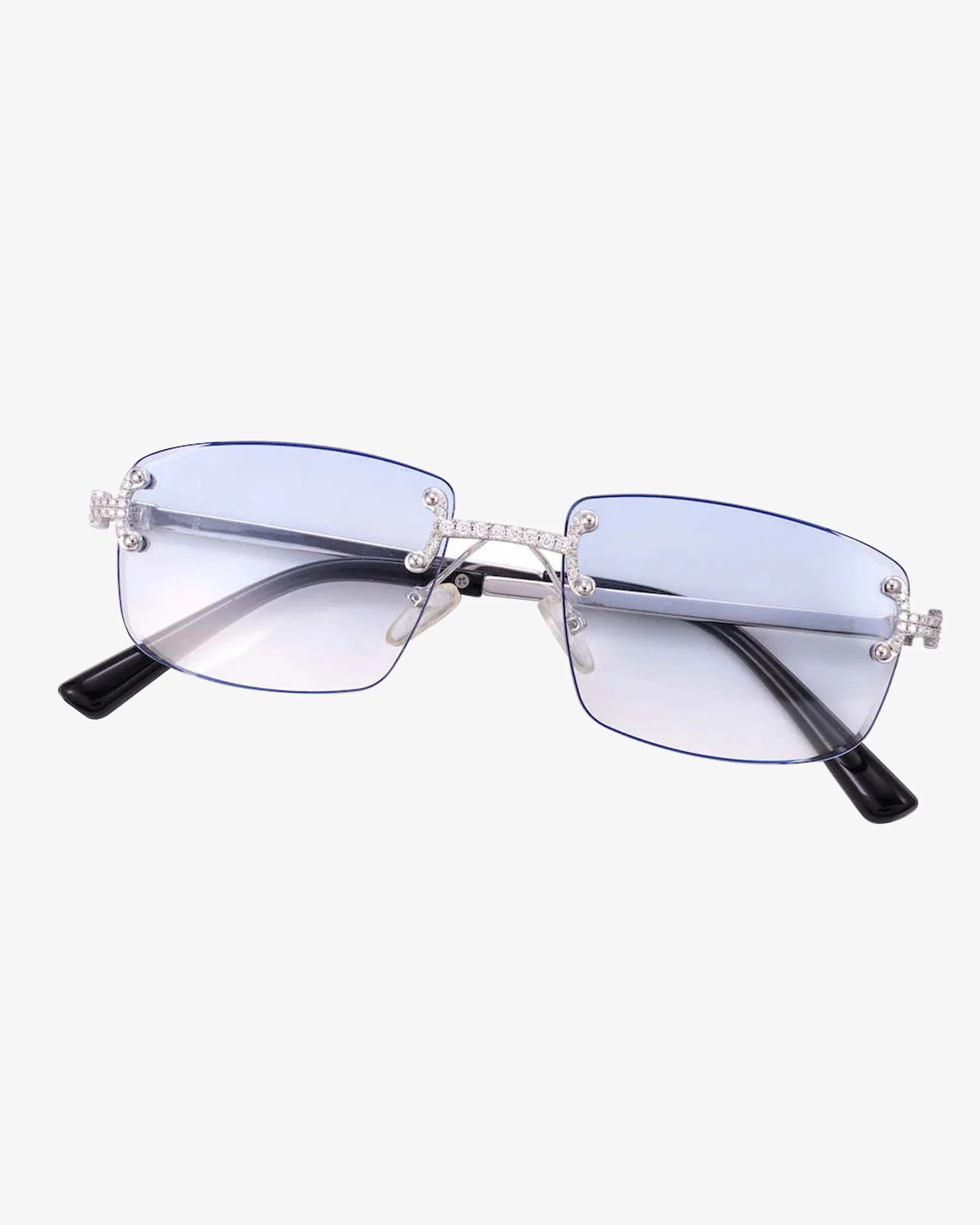 Moissanite Rimless Square Sunglasses 14K Gold - Image 8