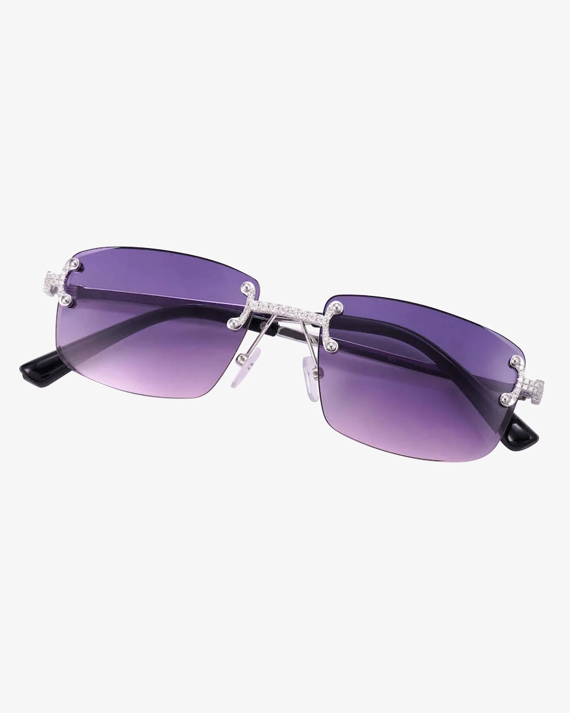 Moissanite Rimless Square Sunglasses 14K Gold - Image 9