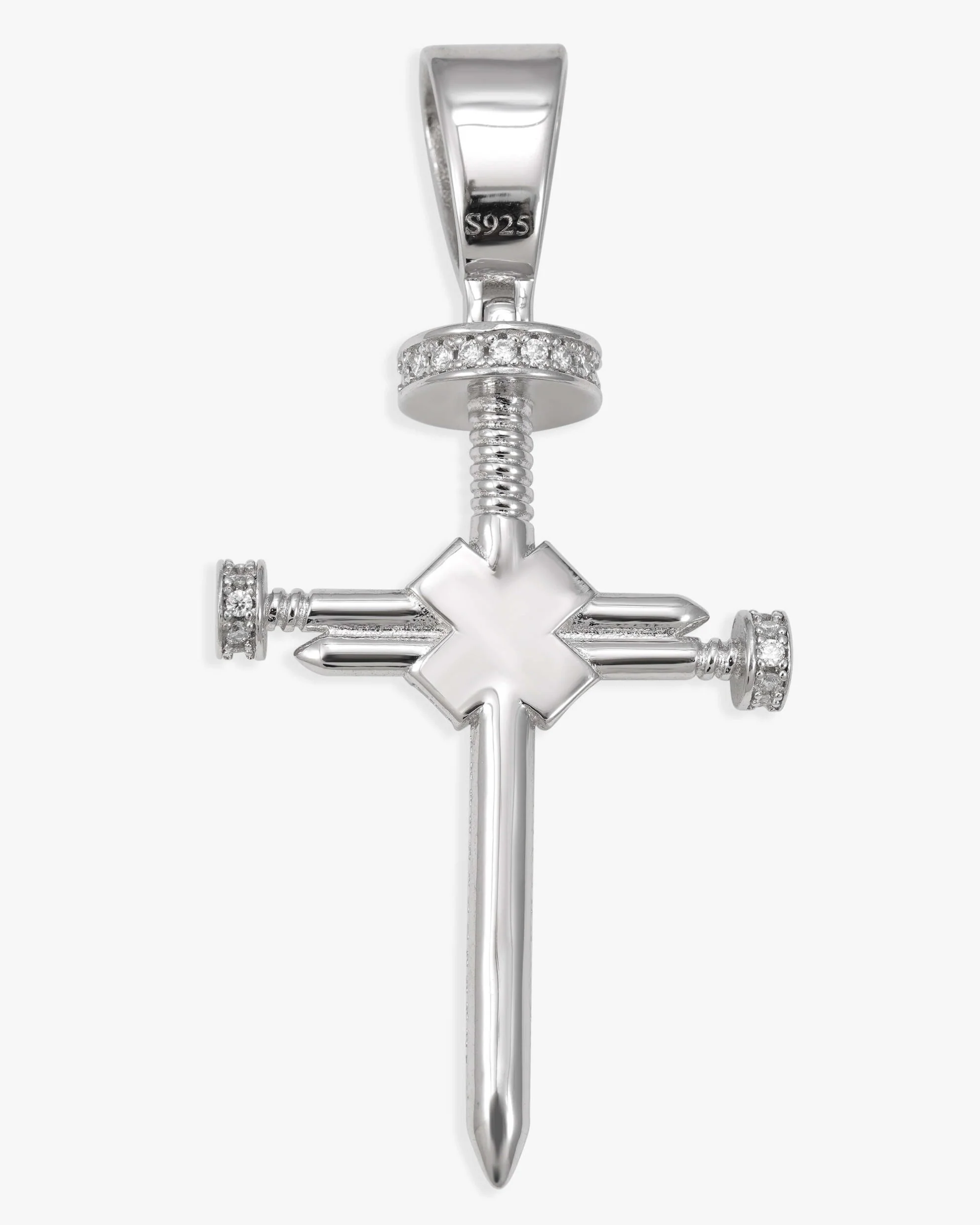 Moissanite Nail Cross Pendant 14K Gold - Image 3