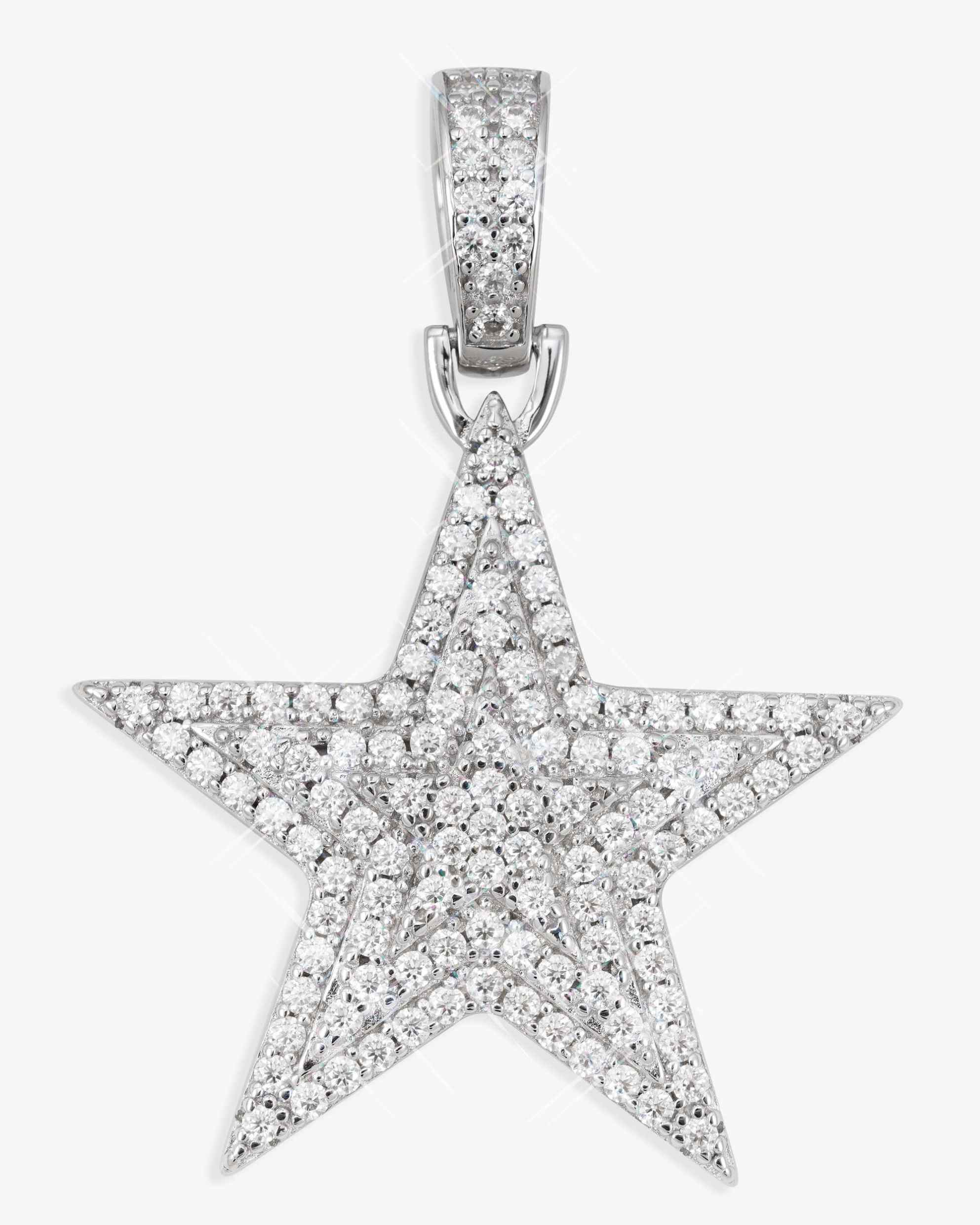 Moissanite Star Pendant 14K Gold