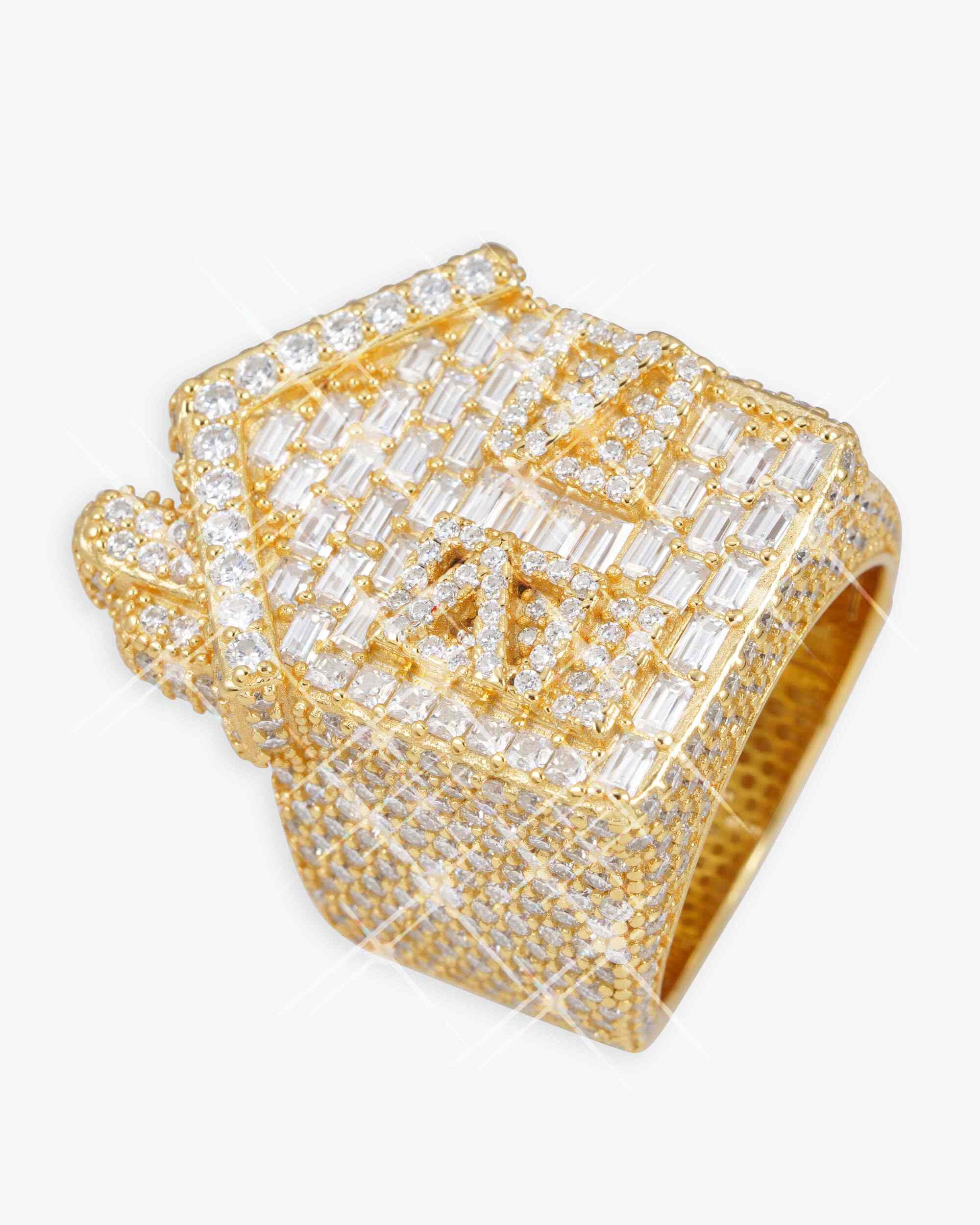 Moissanite Trap House Ring 14K Gold - Image 6