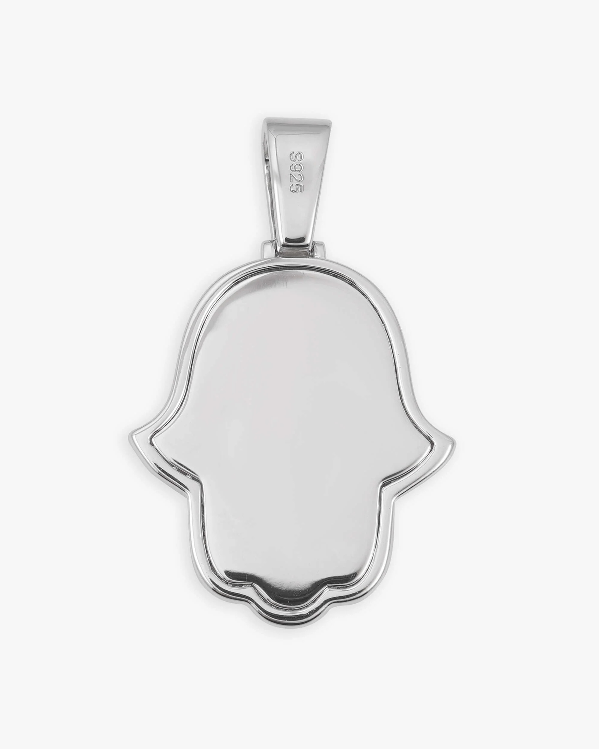 Moissanite Two Tone Hamsa Hand Pendant 14K Gold - Image 15