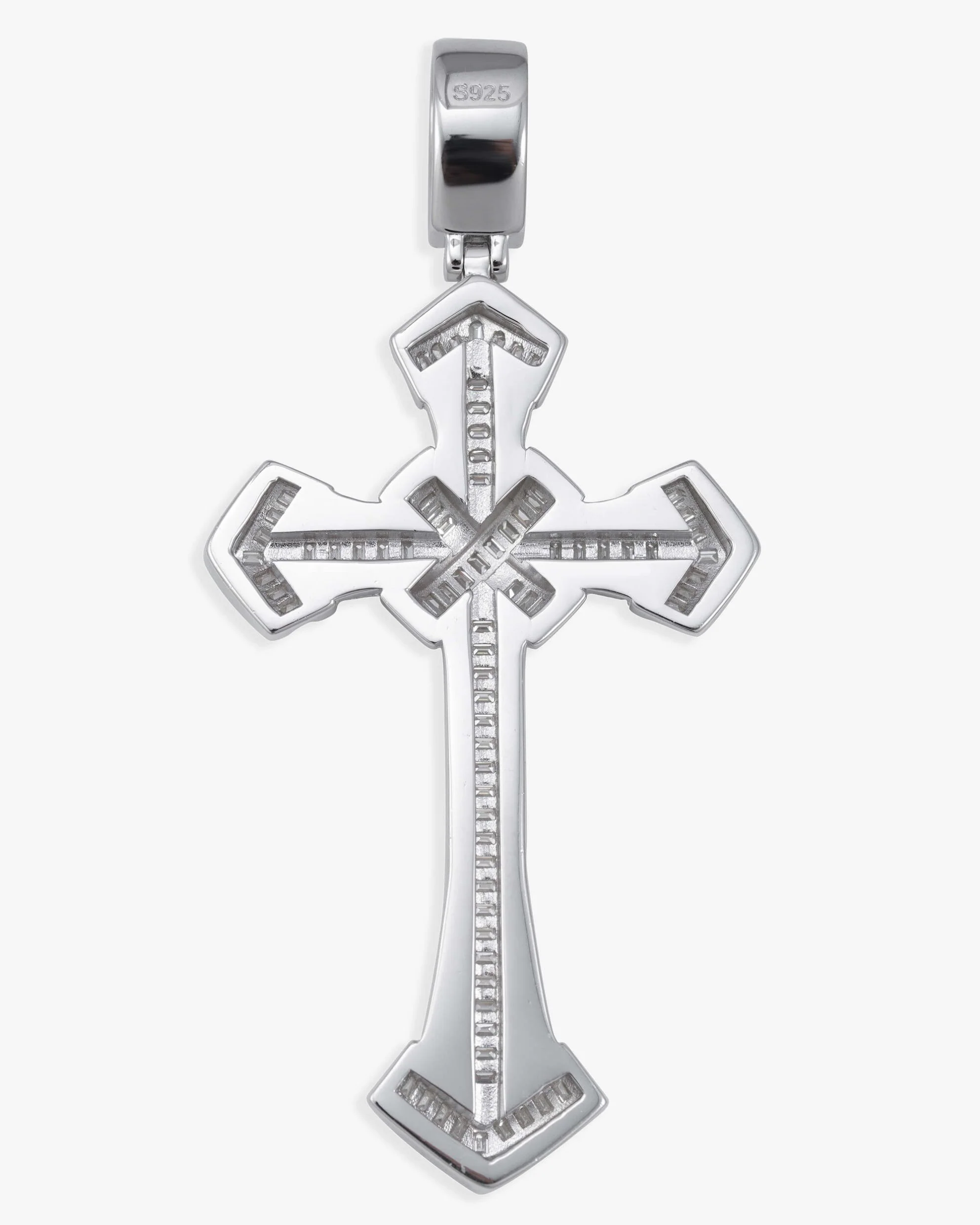 Moissanite Wrapped Cross Pendant 14K Gold - Image 3