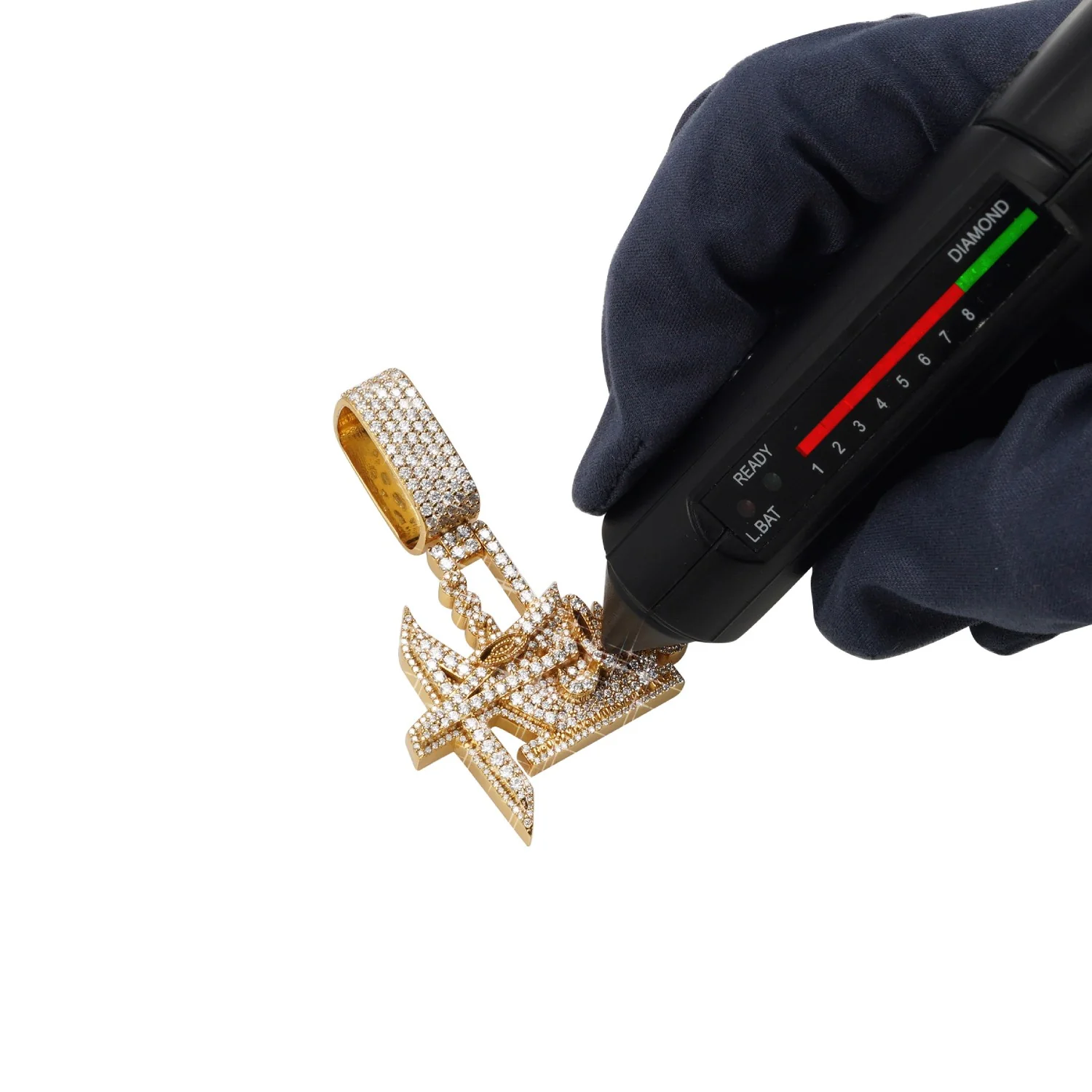 "MOVIE PRODUCTION" Custom Logo Moissanite Pendant 14K Gold - Image 4