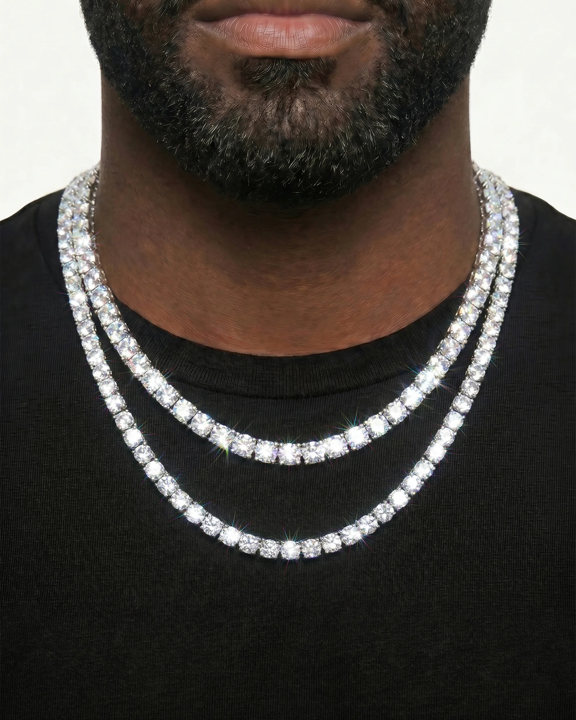 White Gold Cuban Chain Set - Image 12
