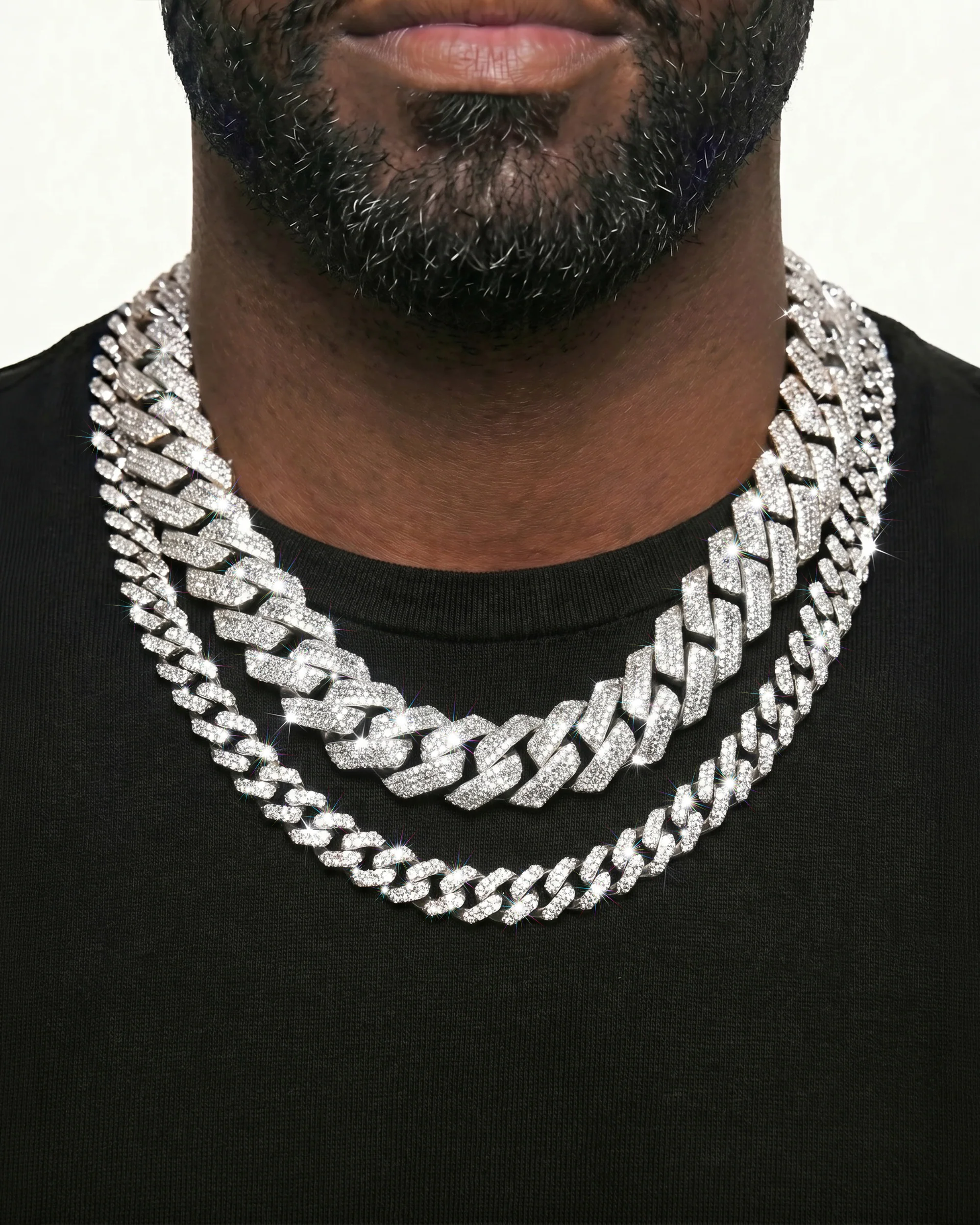 White Gold Cuban Chain Set - Image 20