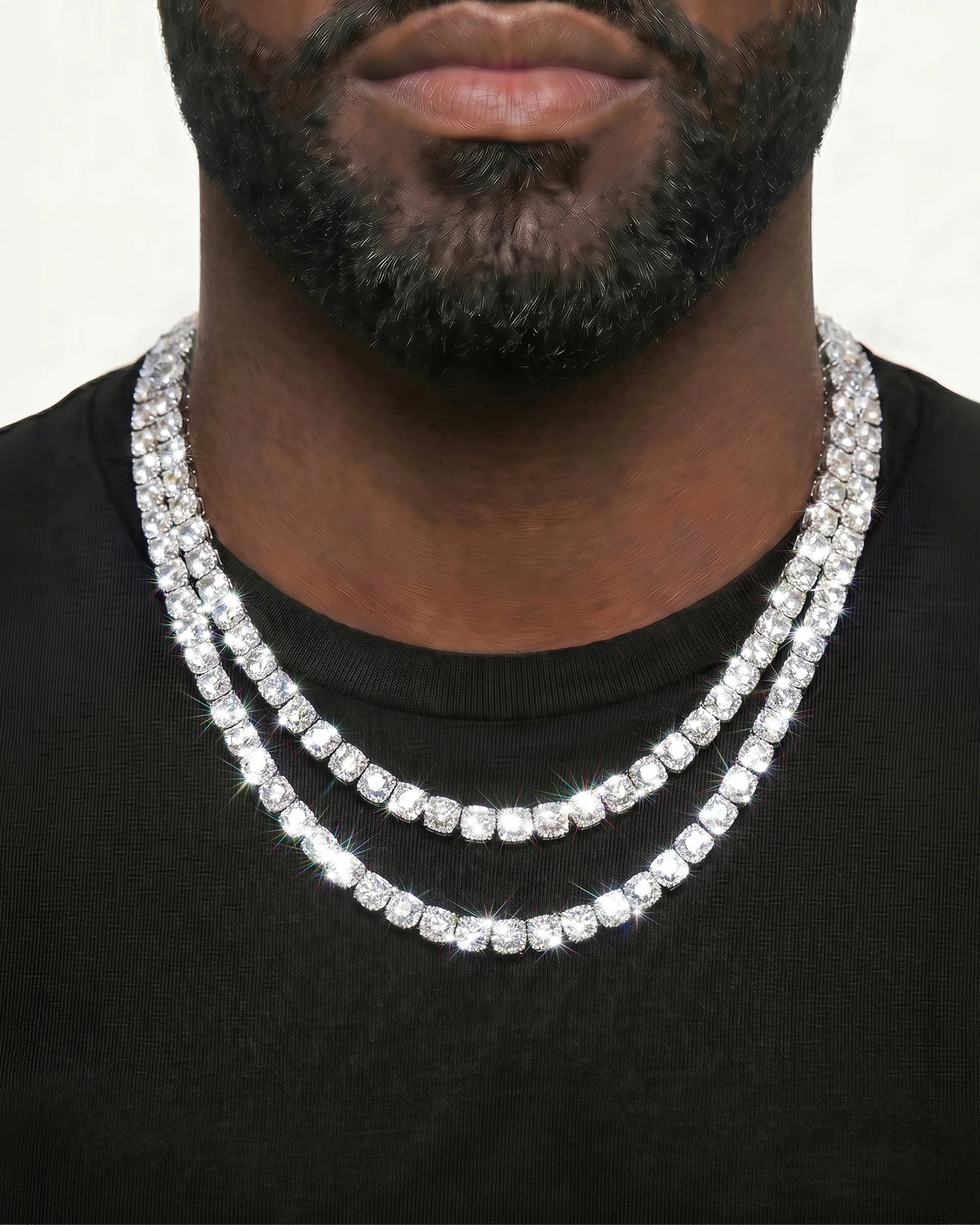 White Gold Cuban Chain Set - Image 25