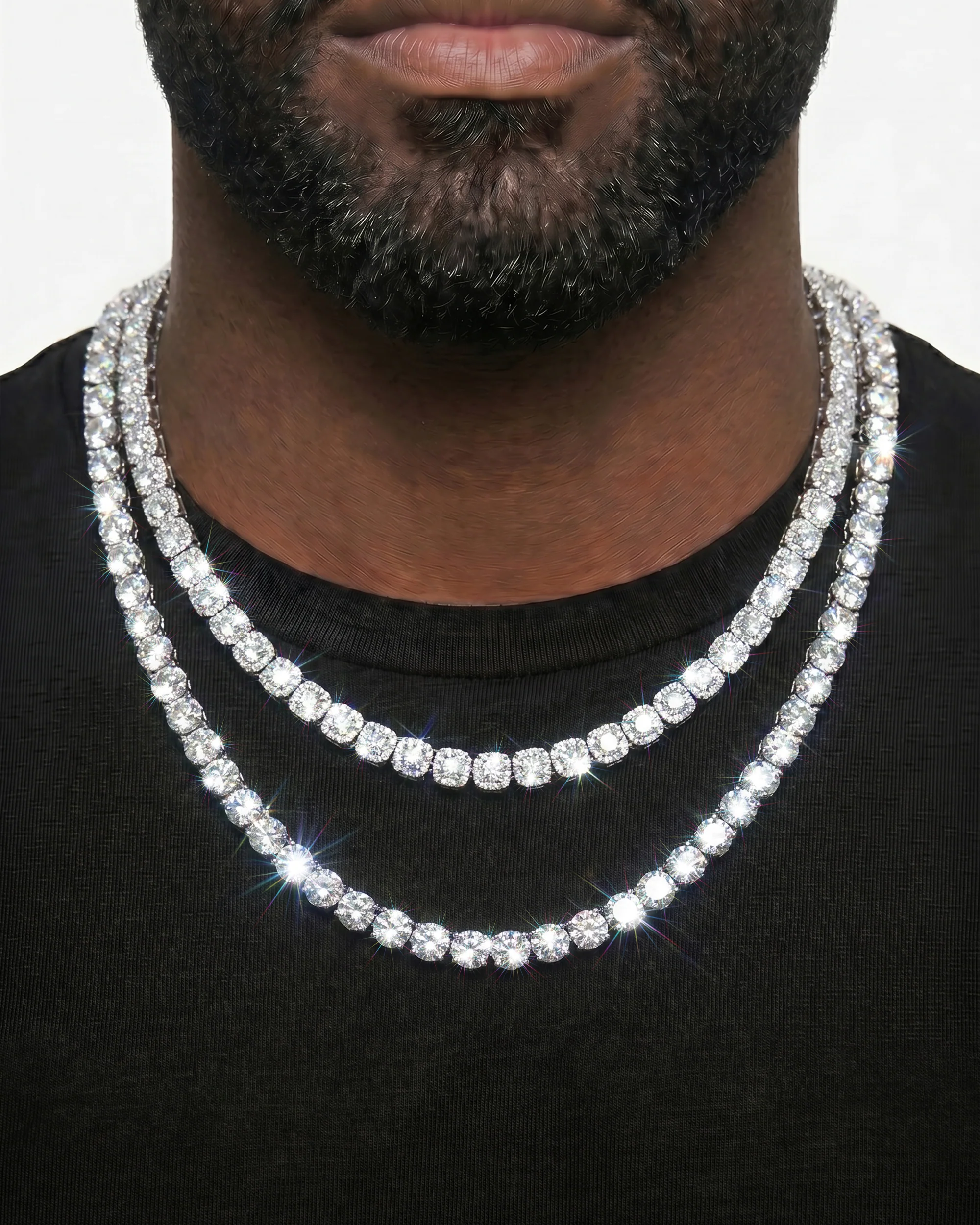 White Gold Cuban Chain Set - Image 29