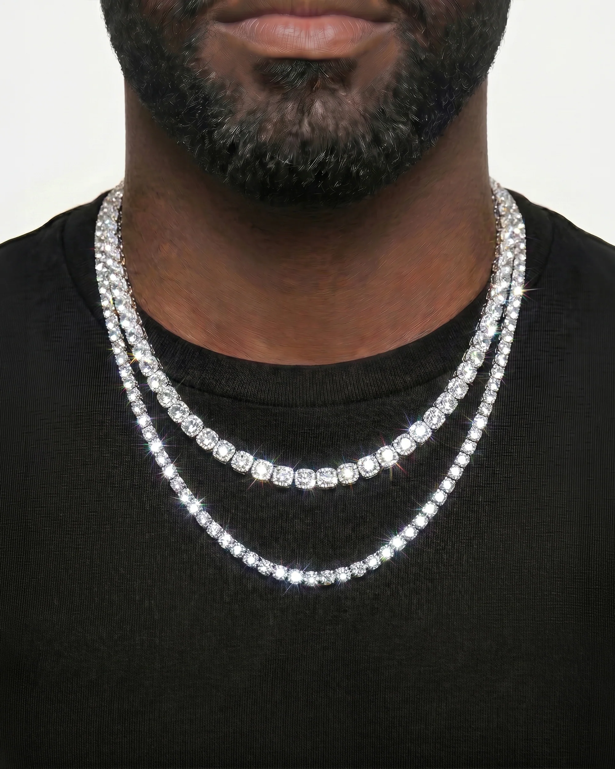 White Gold Cuban Chain Set - Image 30