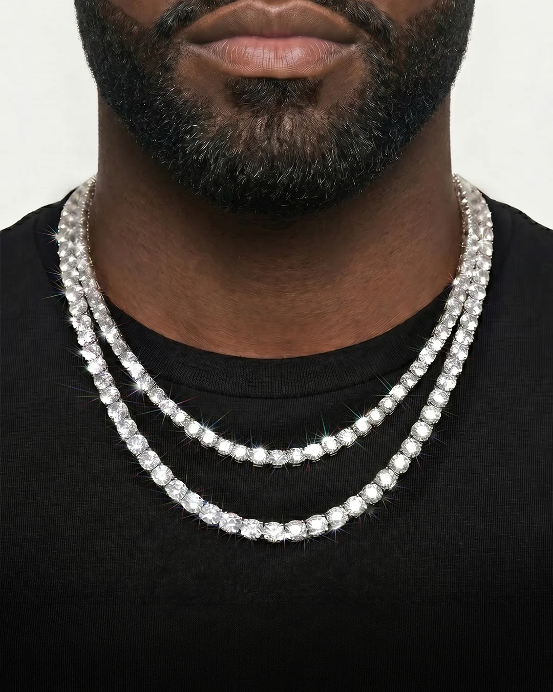 White Gold Cuban Chain Set - Image 6