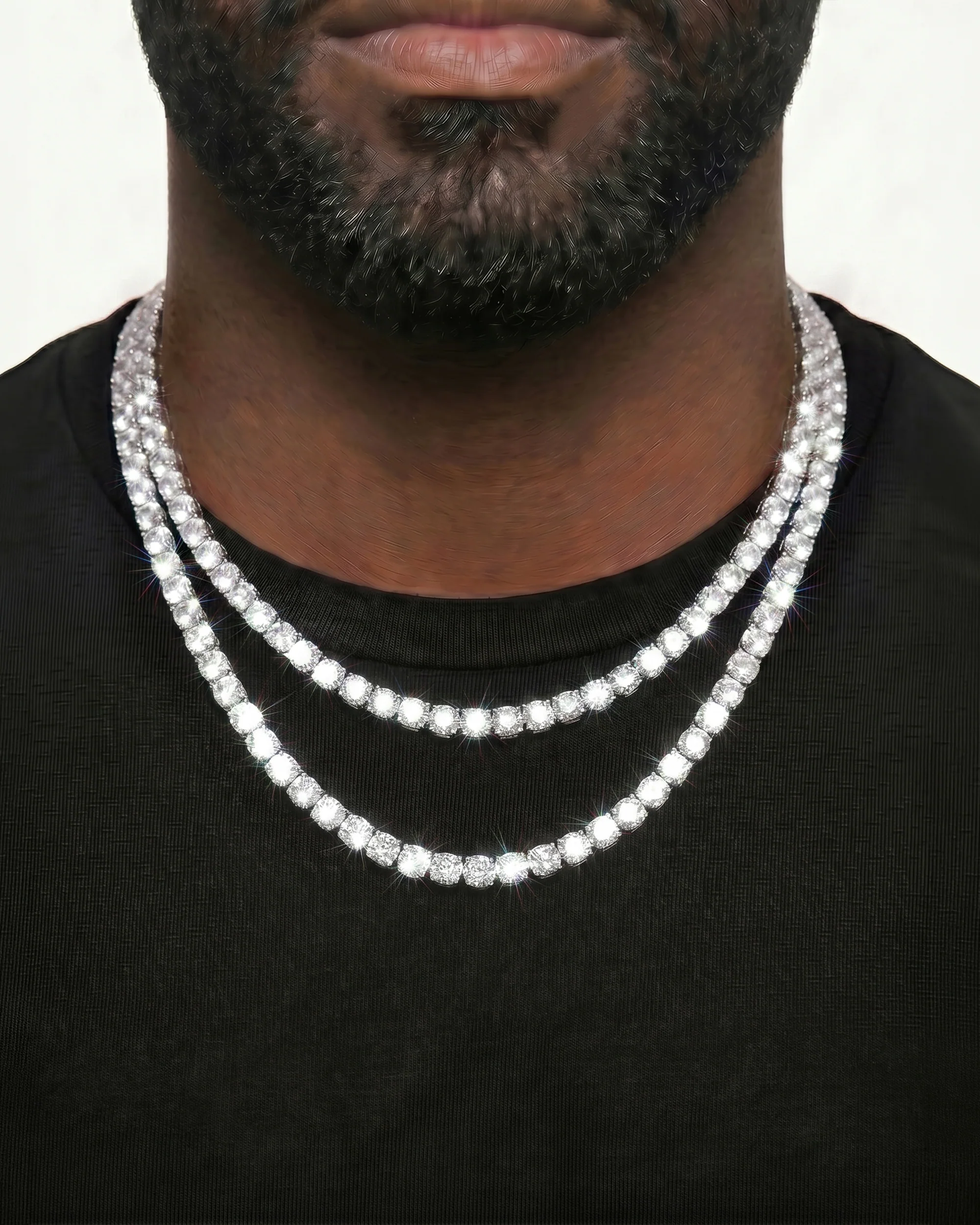 White Gold Cuban Chain Set - Image 7