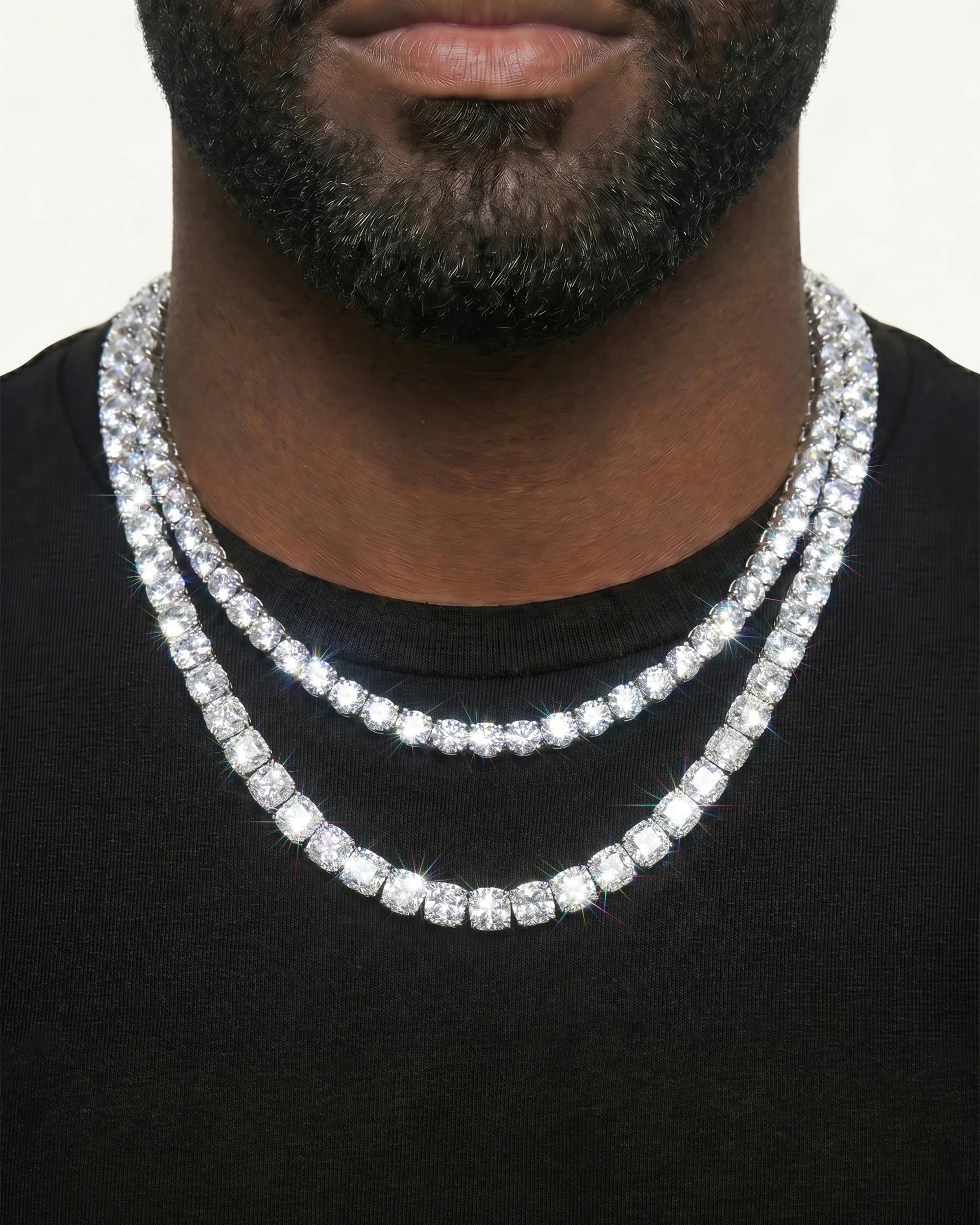 White Gold Cuban Chain Set - Image 8