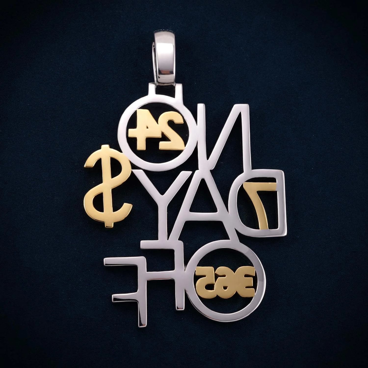 "NO DAYS OFF" Custom Name Moissanite Pendant 14K Gold - Image 3