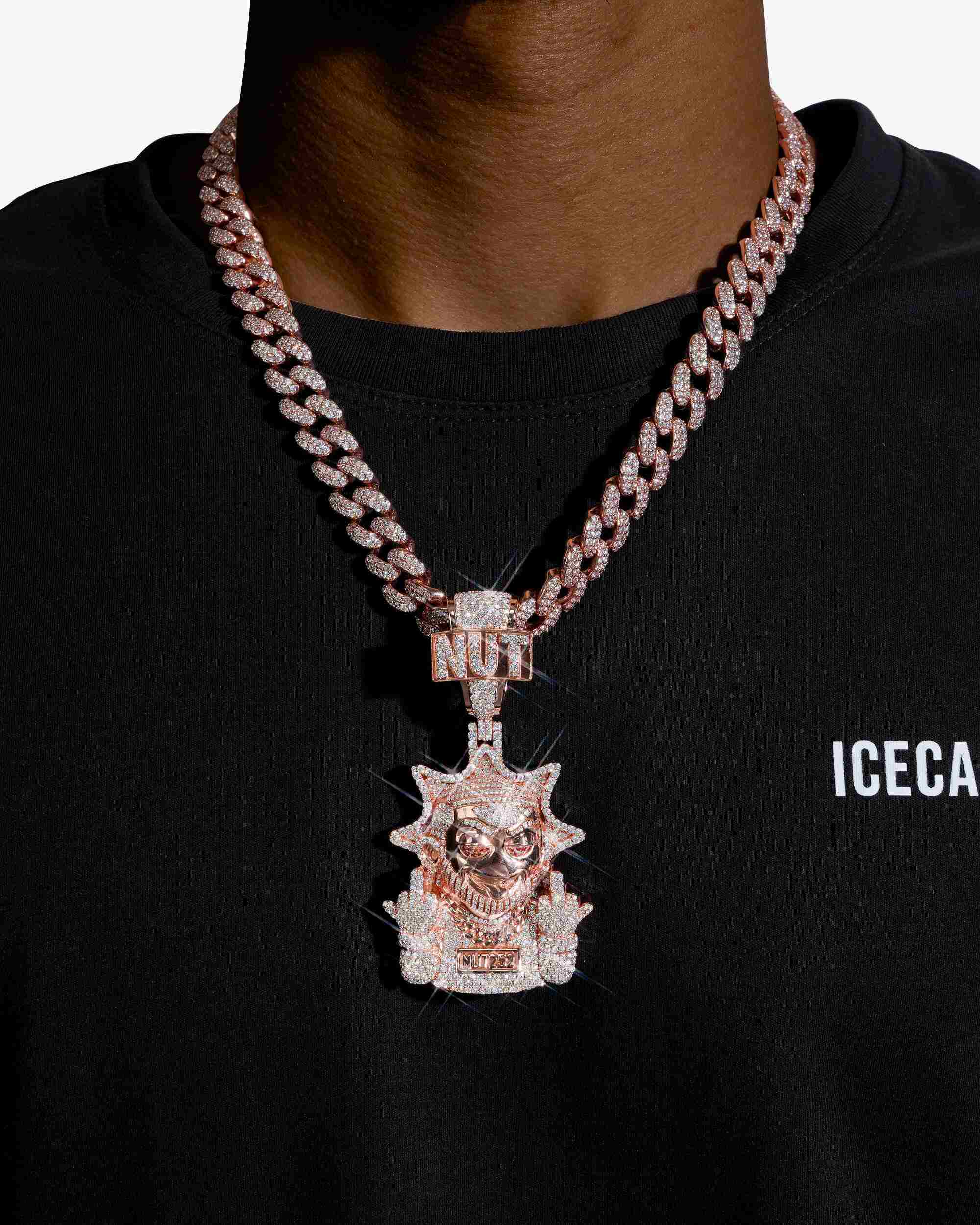 "NUT" Custom Moissanite Logo Pendant 14K Gold - Image 2