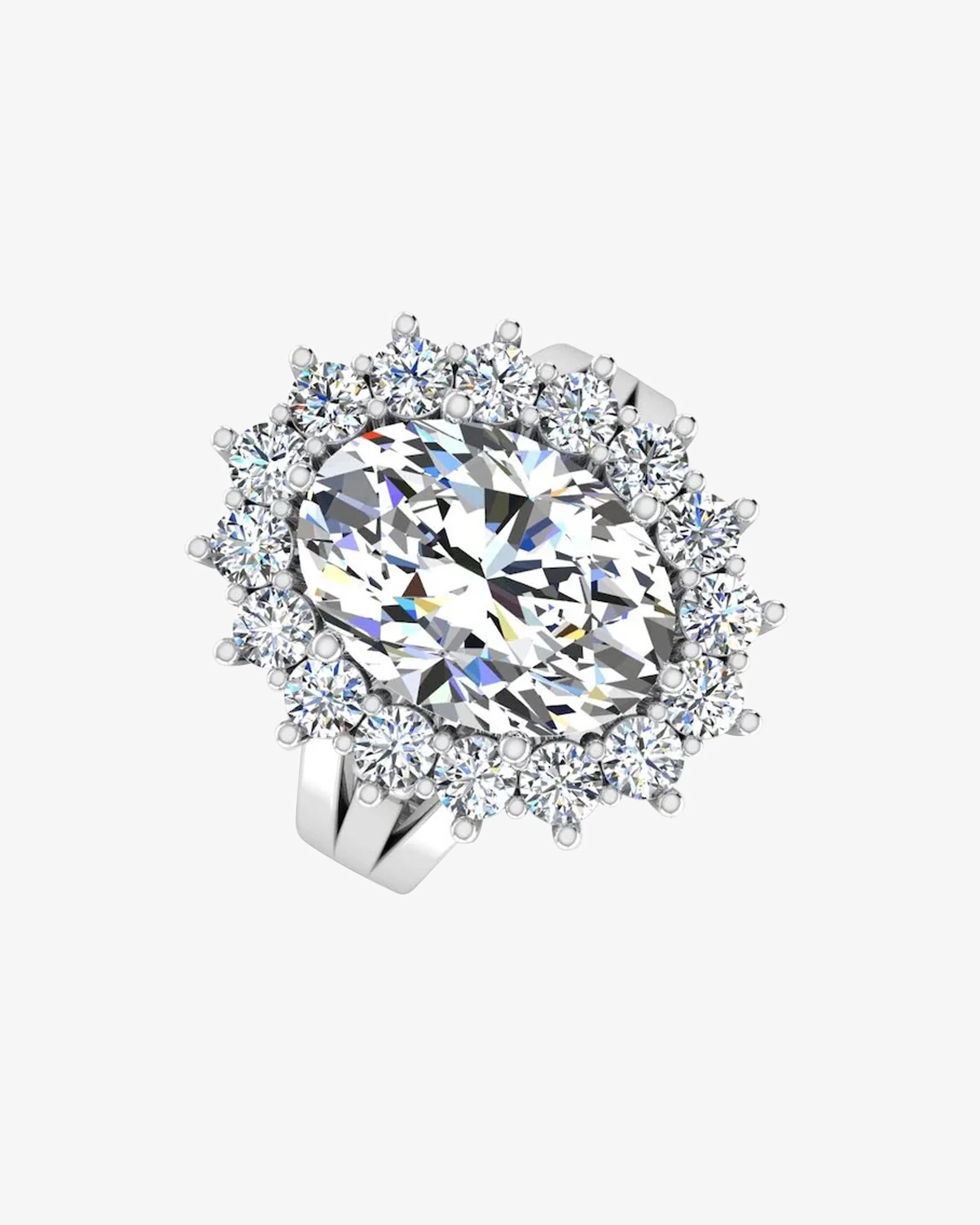 Oval Halo Moissanite Engagement Ring - Image 4