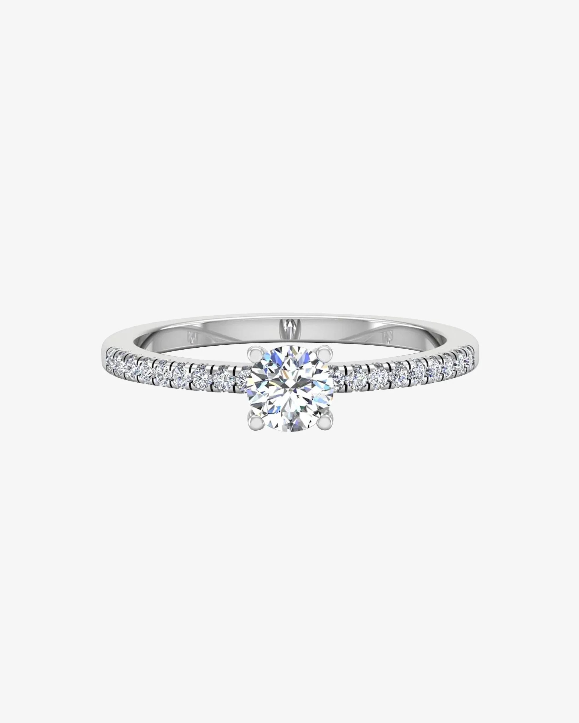 Petite Brilliant Cut Moissanite Engagement Ring - Image 2