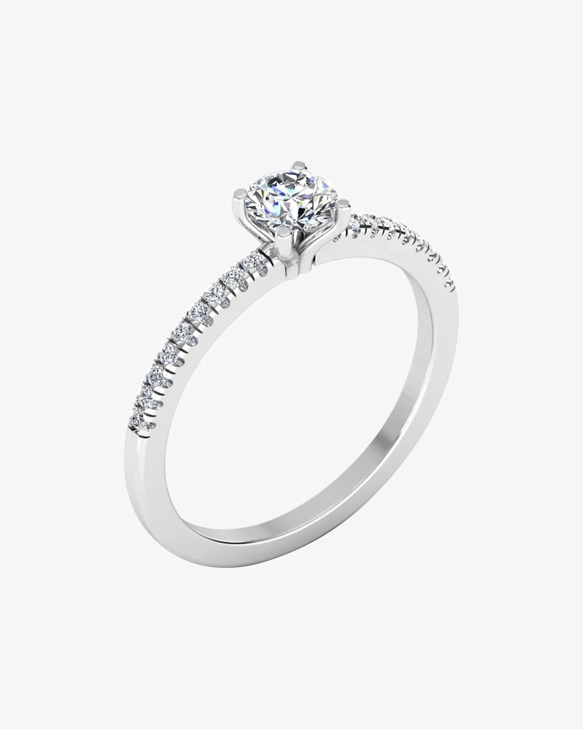 Petite Brilliant Cut Moissanite Engagement Ring - Image 3