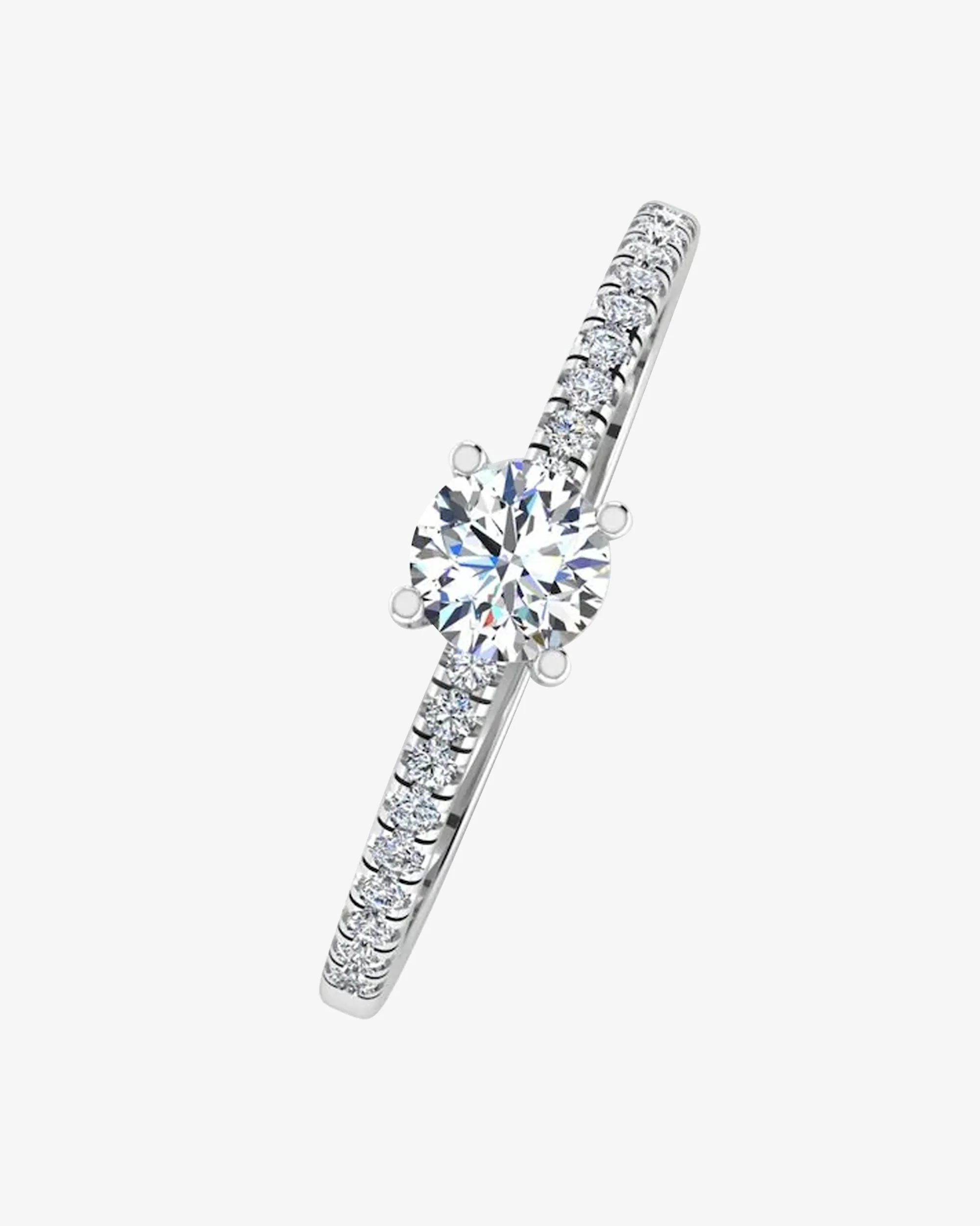 Petite Brilliant Cut Moissanite Engagement Ring - Image 4