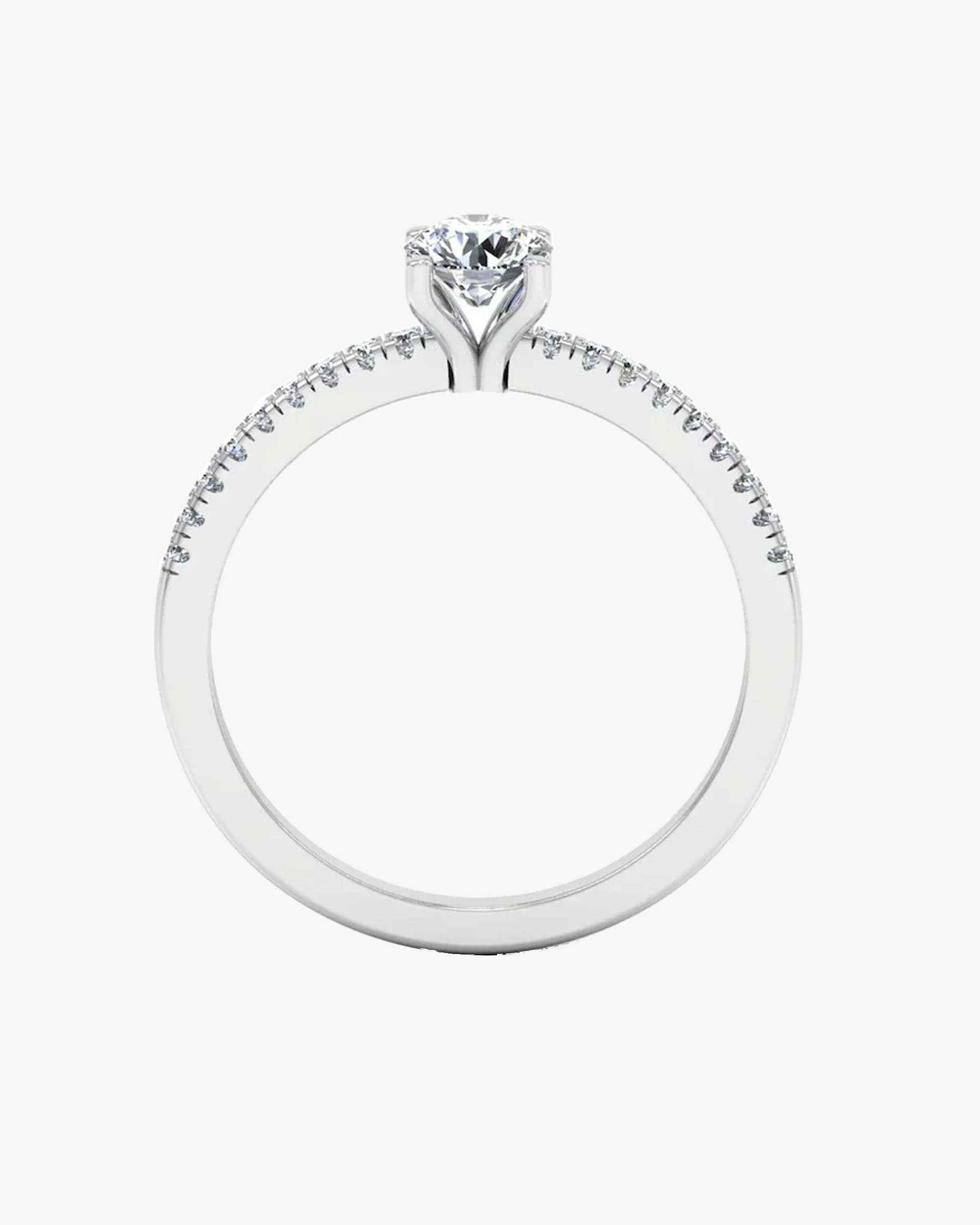 Petite Brilliant Cut Moissanite Engagement Ring - Image 6