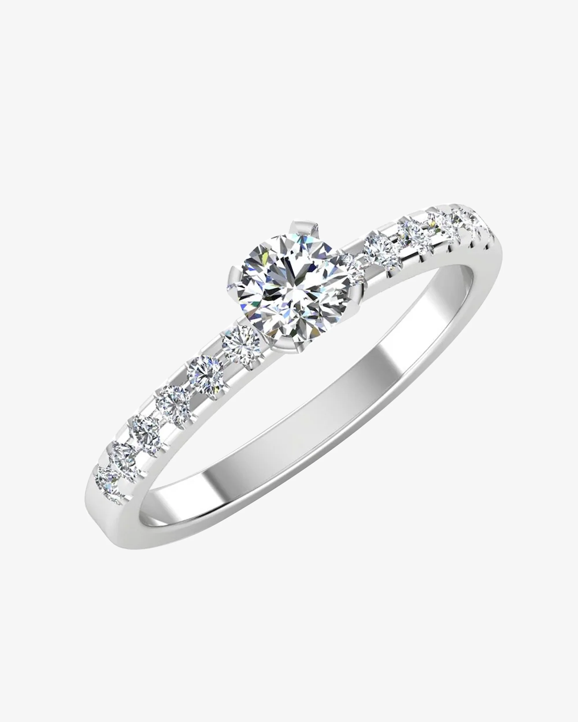 Petite Round Brilliant Moissanite Engagement Ring