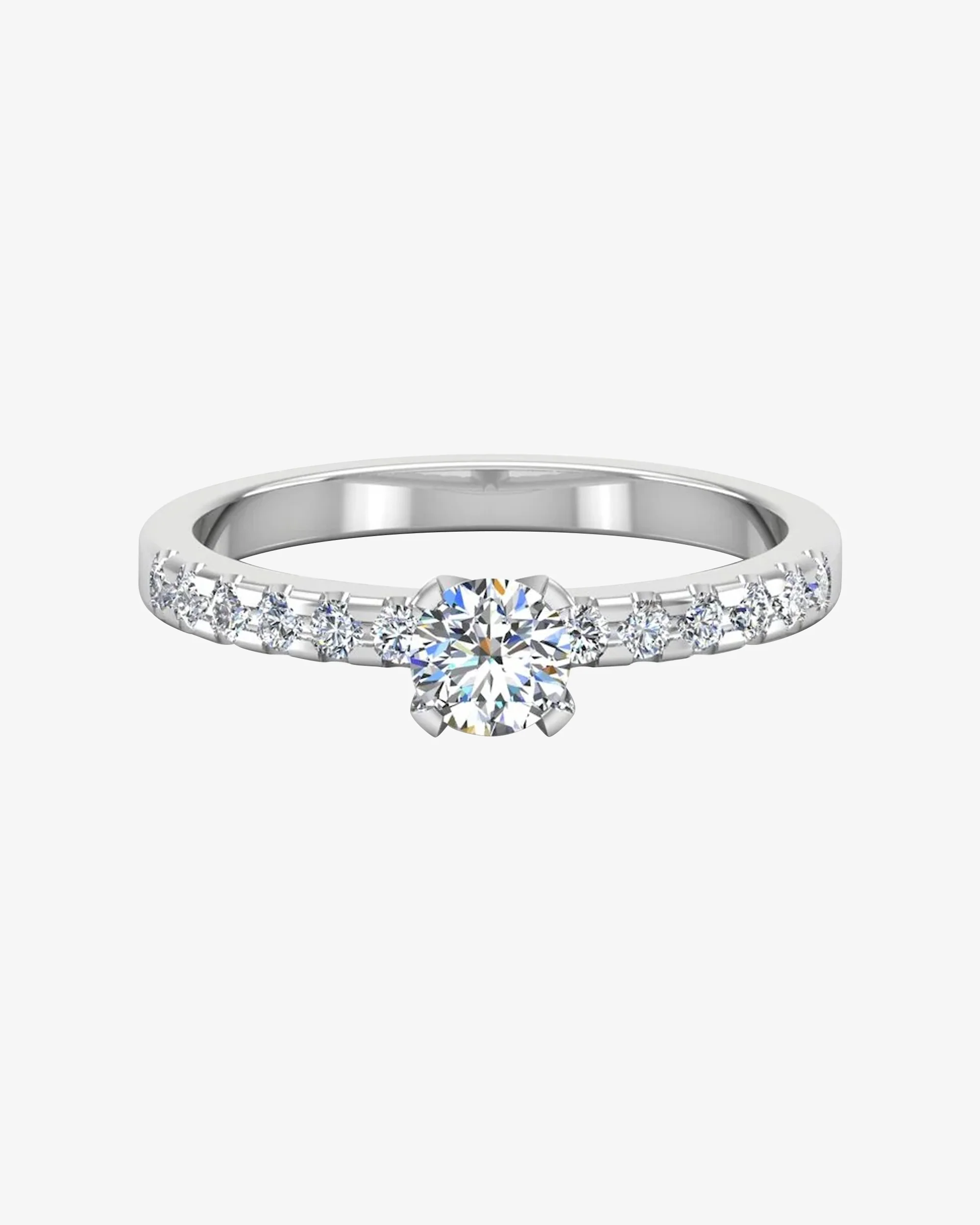 Petite Round Brilliant Moissanite Engagement Ring - Image 2