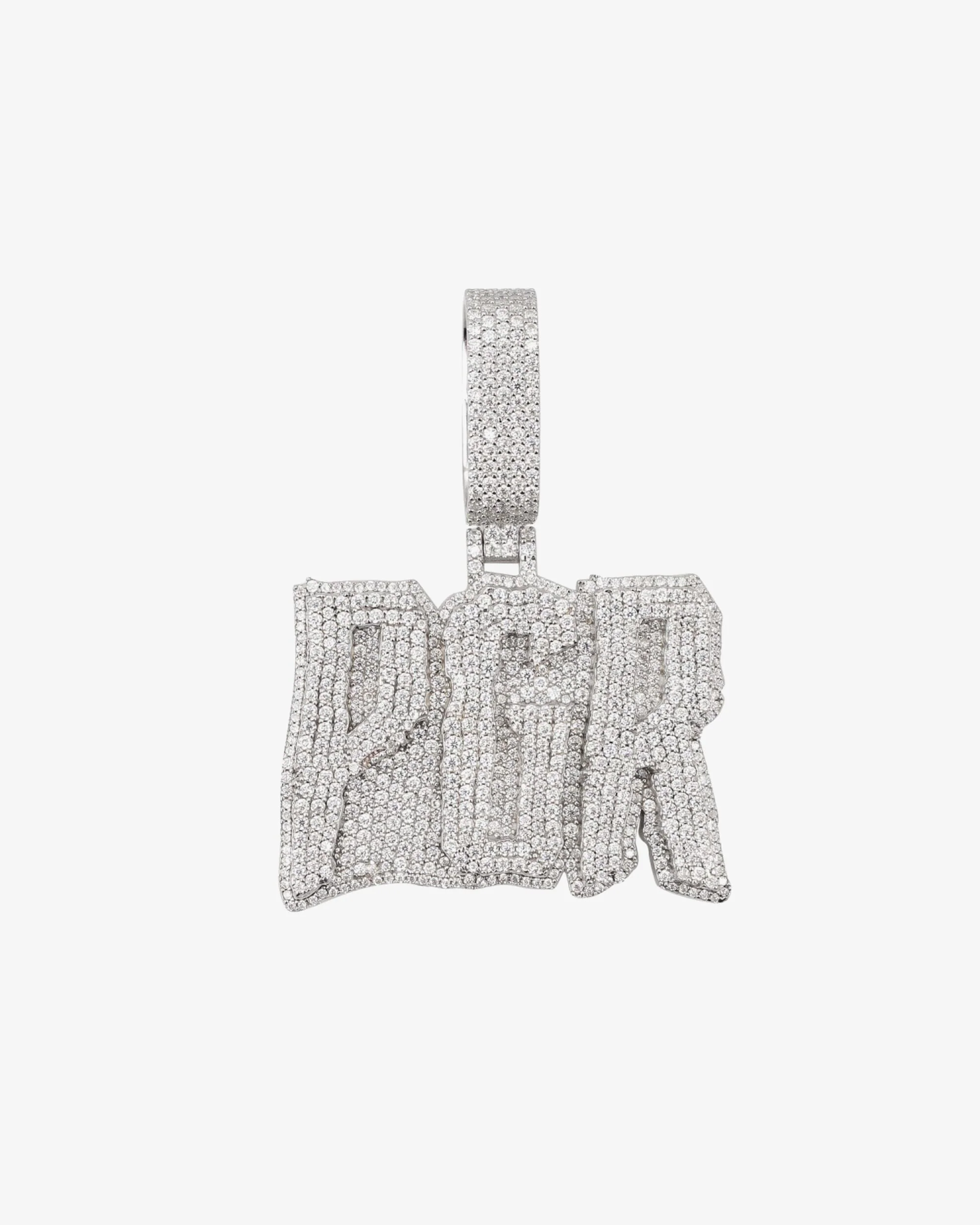 "PGR" Custom Moissanite Name Pendant 14K Gold