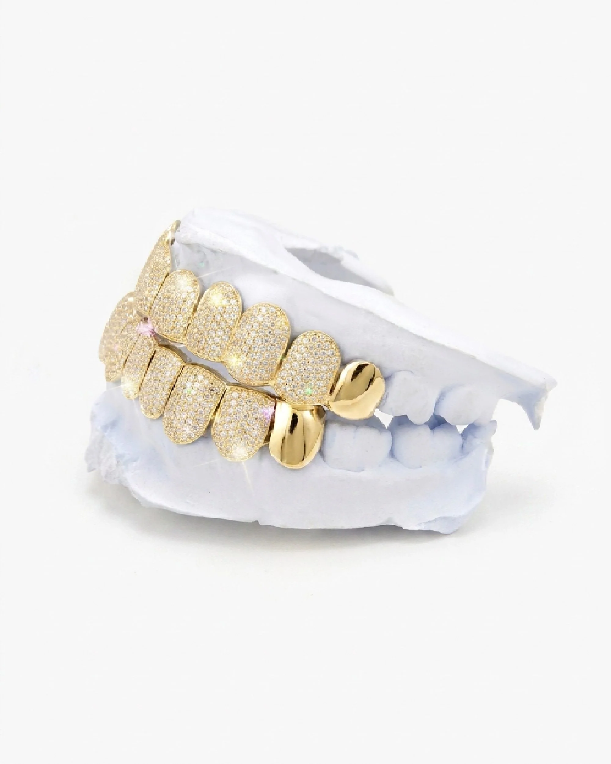 Plain Tusk Diamond Grillz 14K Gold - Image 5