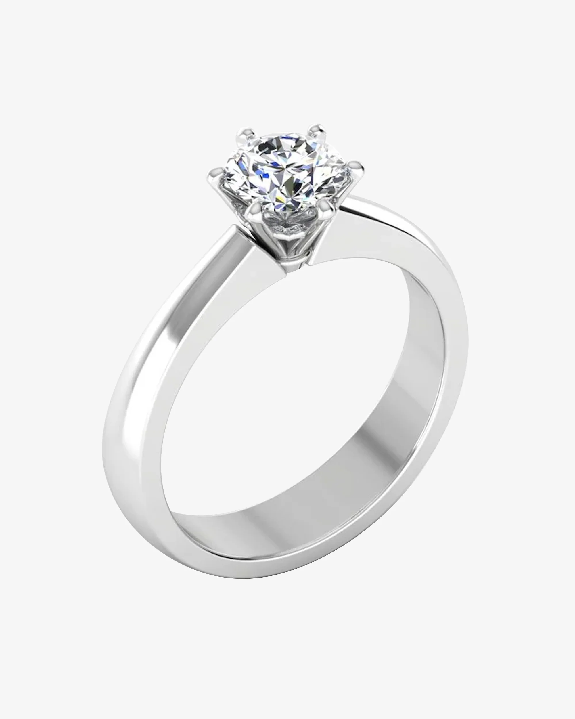 Raised Solitaire Brilliant Cut Moissanite Engagement Ring - Image 3