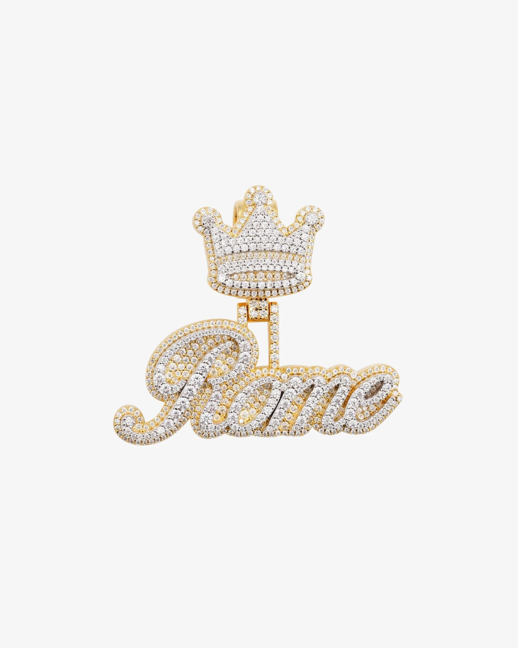 "Rome" Custom Name Moissanite Pendant 14K Gold