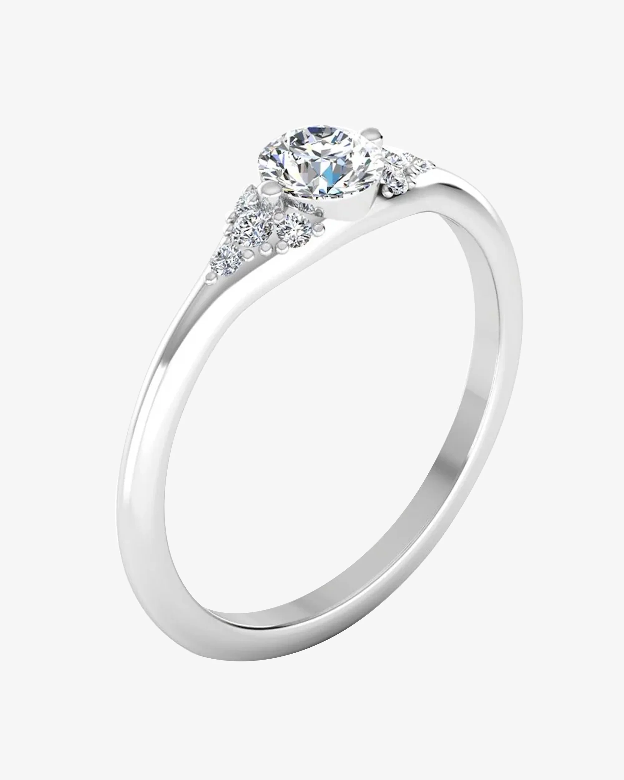 Round Moissanite Engagement Ring - Image 3