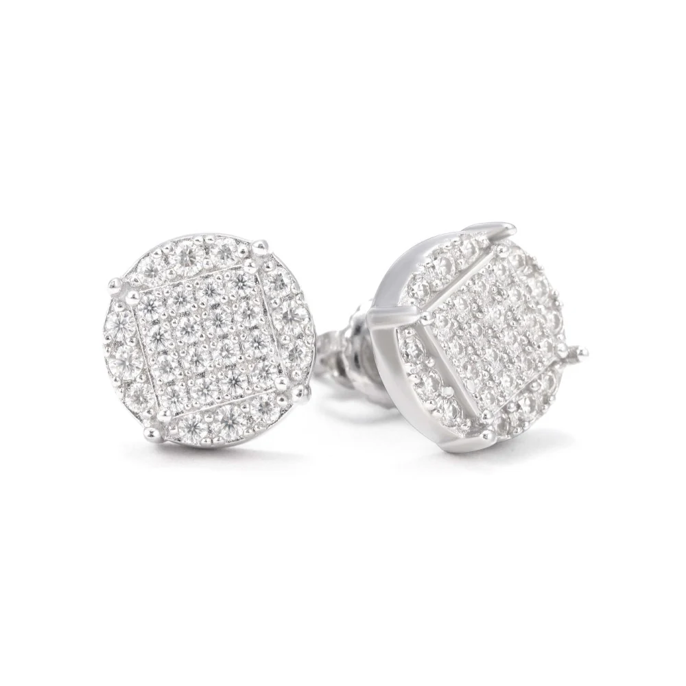 Round Prong Moissanite Earrings 14K Gold - Image 4