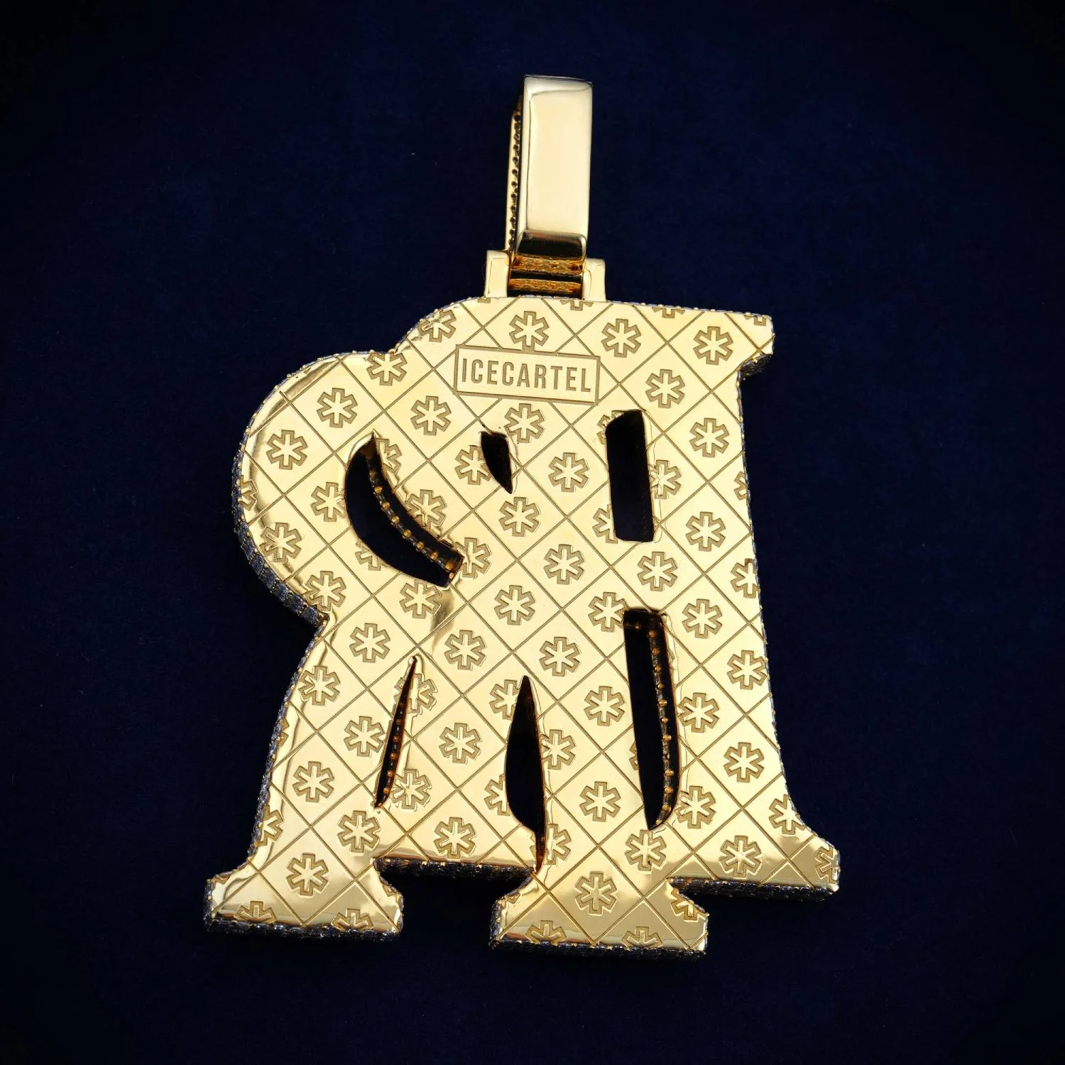 "RR" Custom Name Moissanite Pendant 14K Gold - Image 4