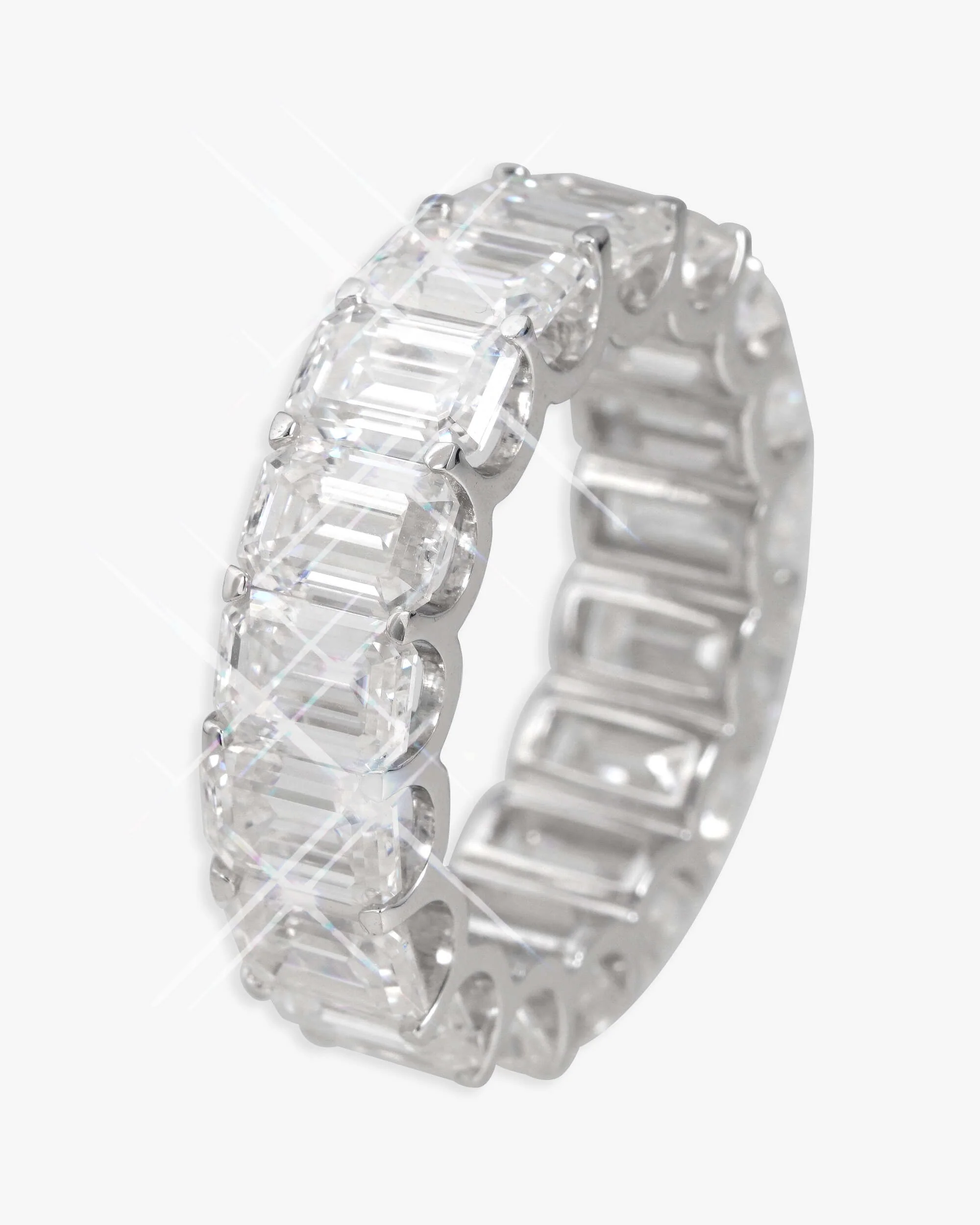 Moissanite Baguette Band Ring 14K Gold - Image 3