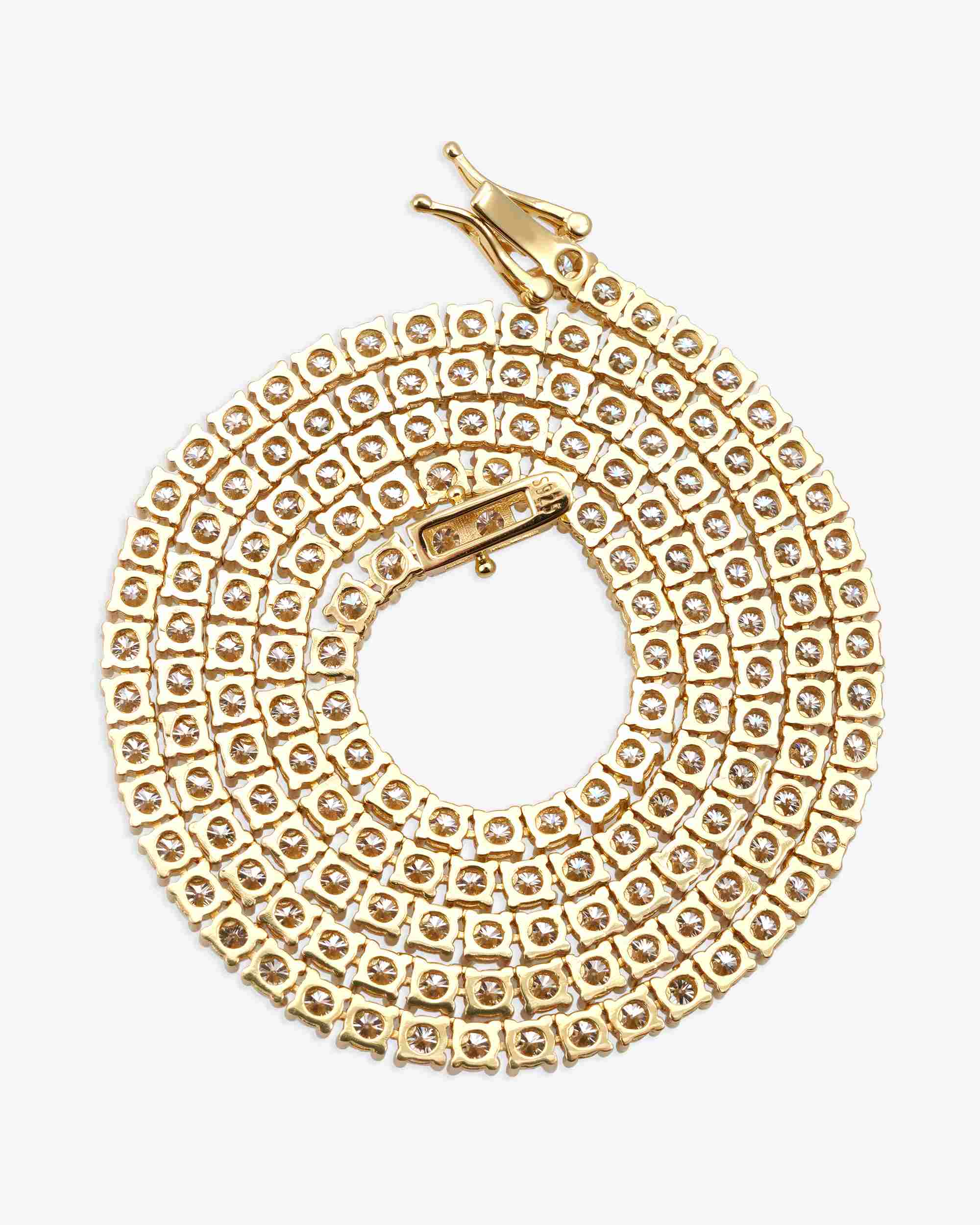 S925 Silver Moissanite Tennis Chain 14K Gold (ALL SIZES) - Image 21
